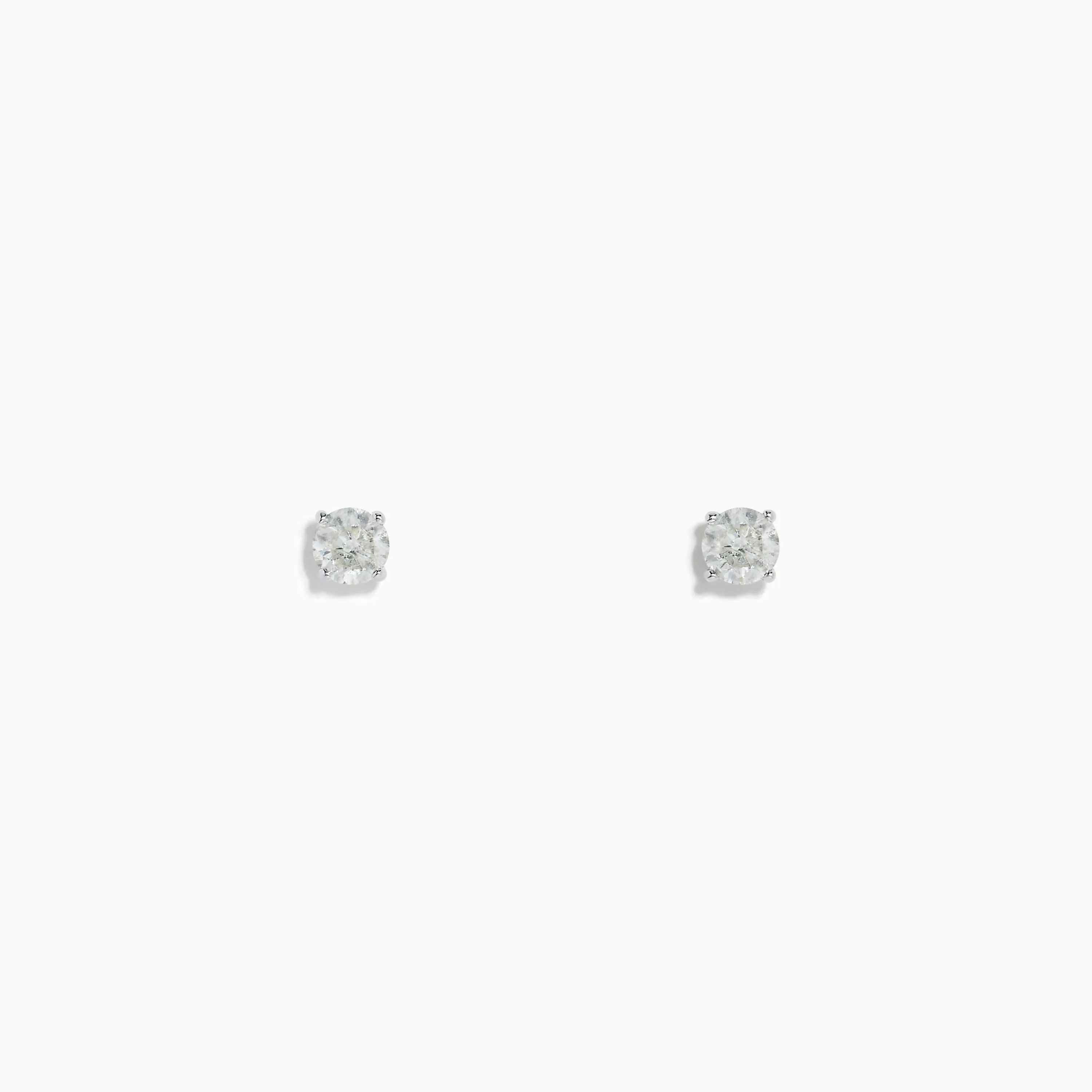 14 Karat White Gold Diamond Stud Earrings with 0.33TCW Round Diamonds sold by Effy
