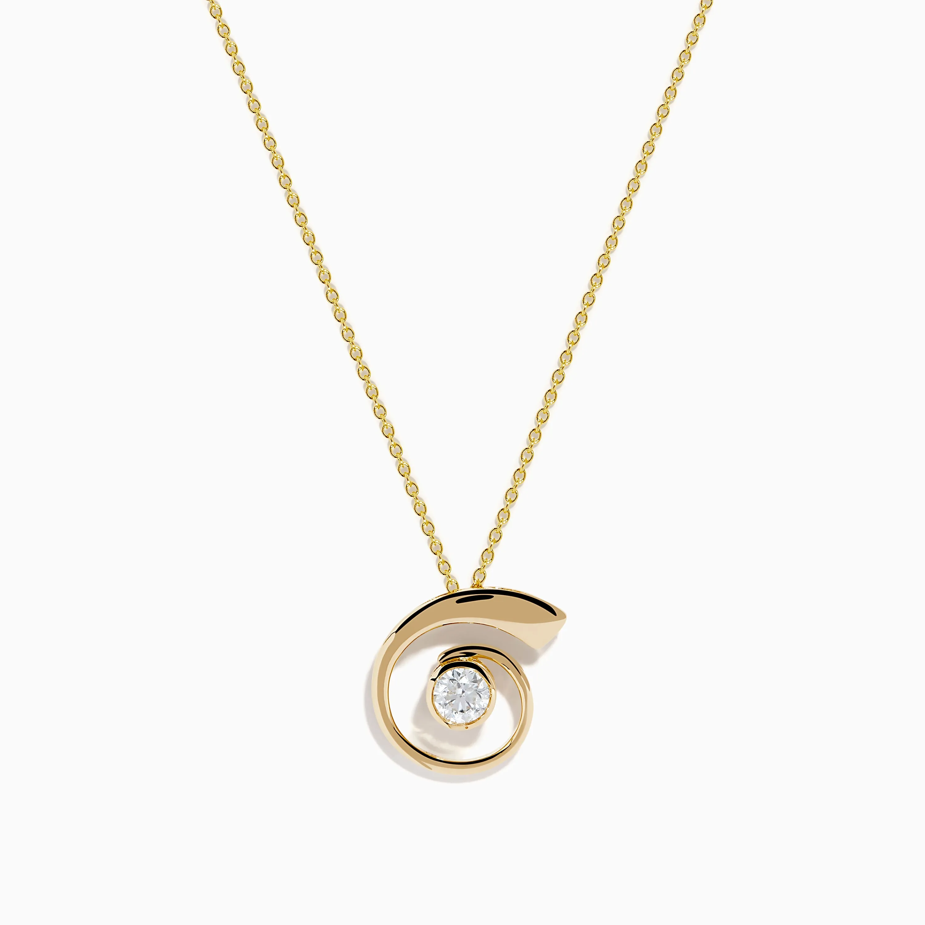 D'Oro 14K Yellow Gold Diamond Spiral Pendant sold by Effy
