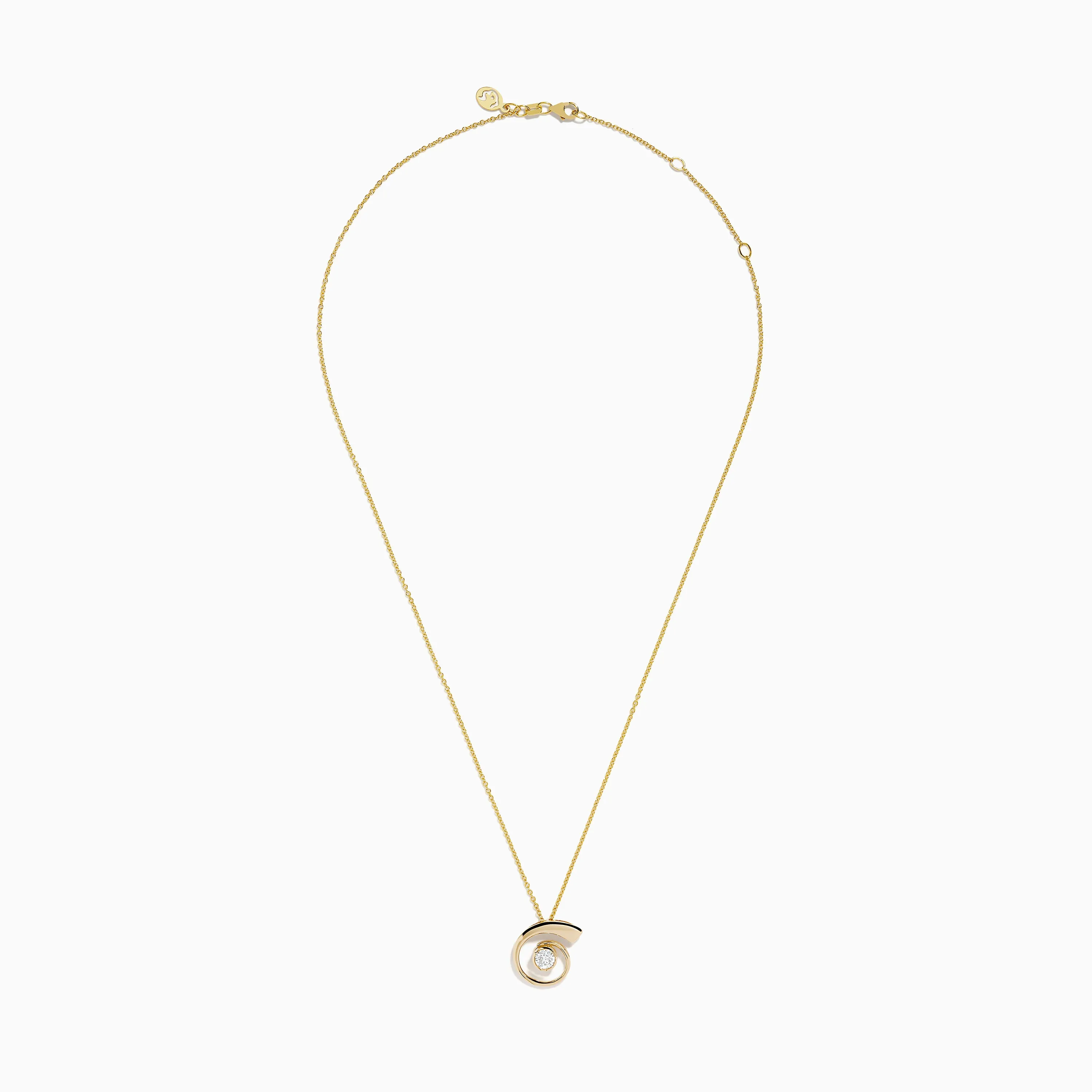D'Oro 14K Yellow Gold Diamond Spiral Pendant sold by Effy product image thumbnail 2