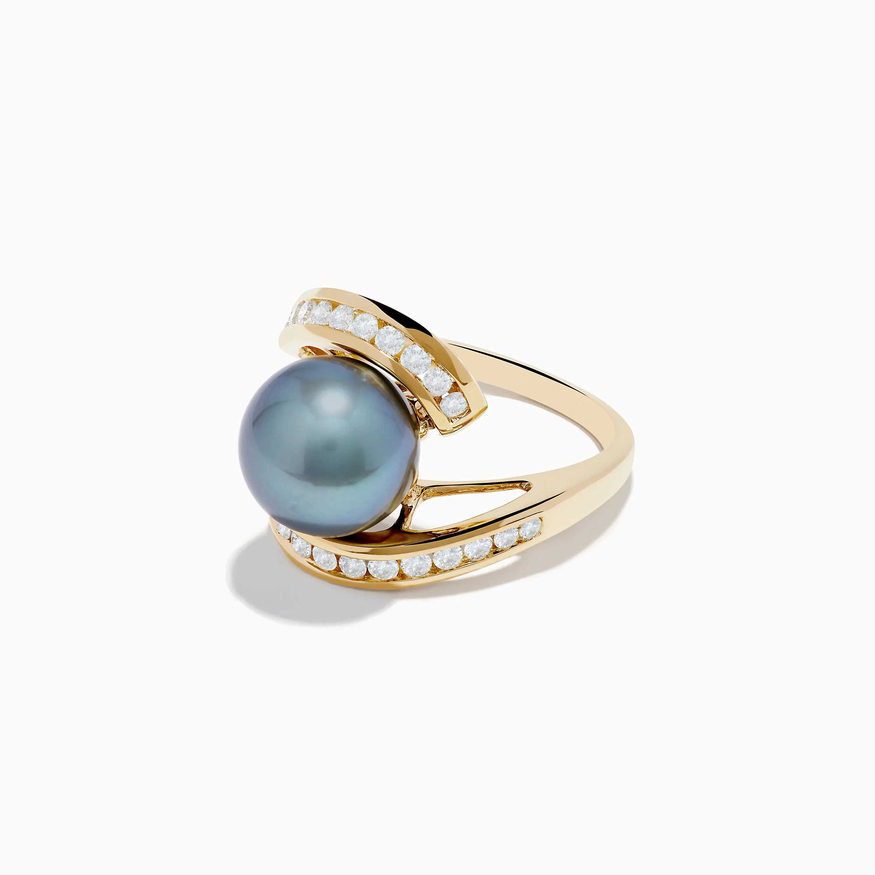 14K Yellow Gold Tahitian Pearl and Diamond Ring sold by Effy product image thumbnail 2