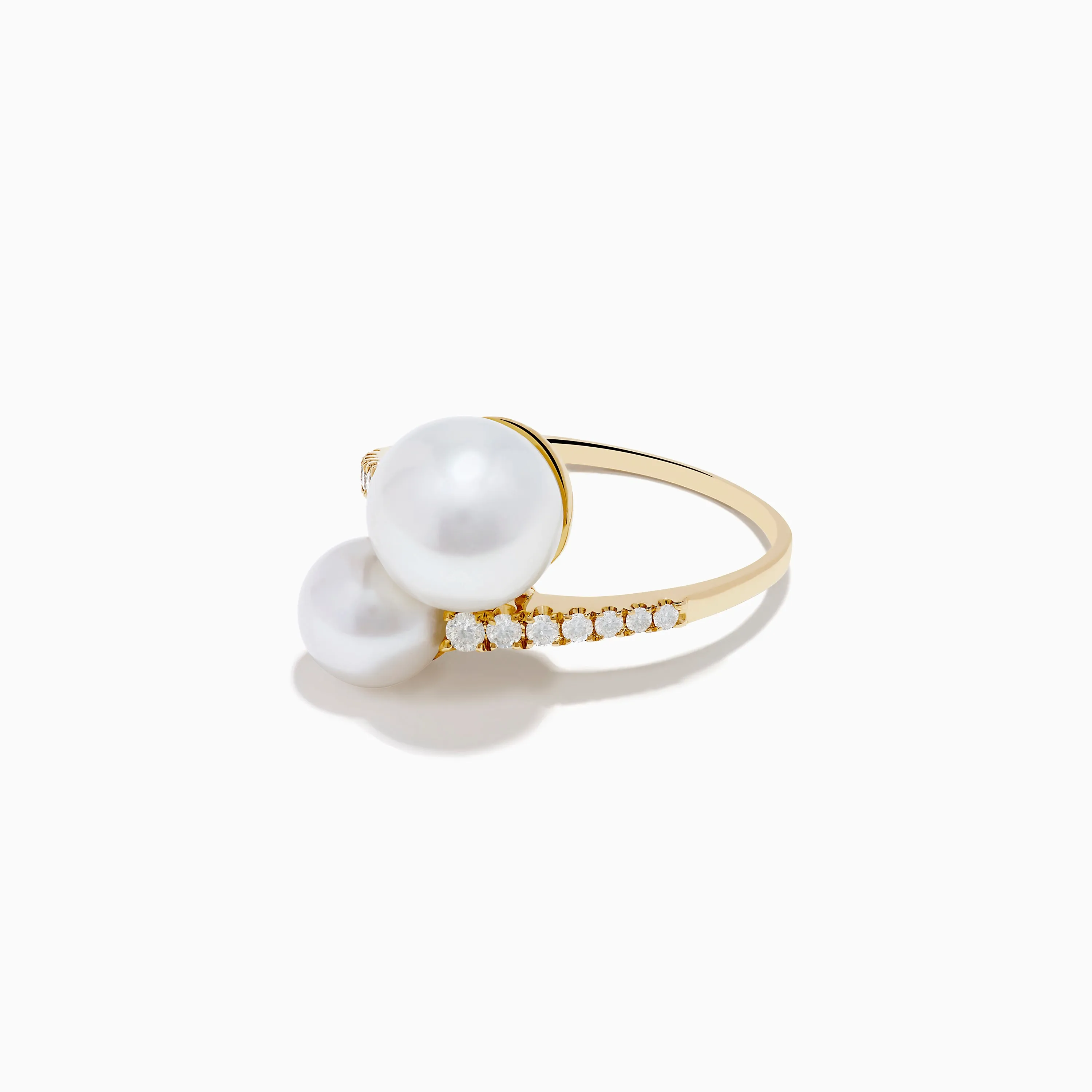 14K Yellow Gold Fresh Water Pearl and Diamond Bypass Ring sold by Effy product image thumbnail 2