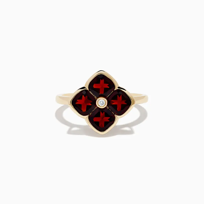 14K Yellow Gold Garnet and Diamond Ring sold by Effy
