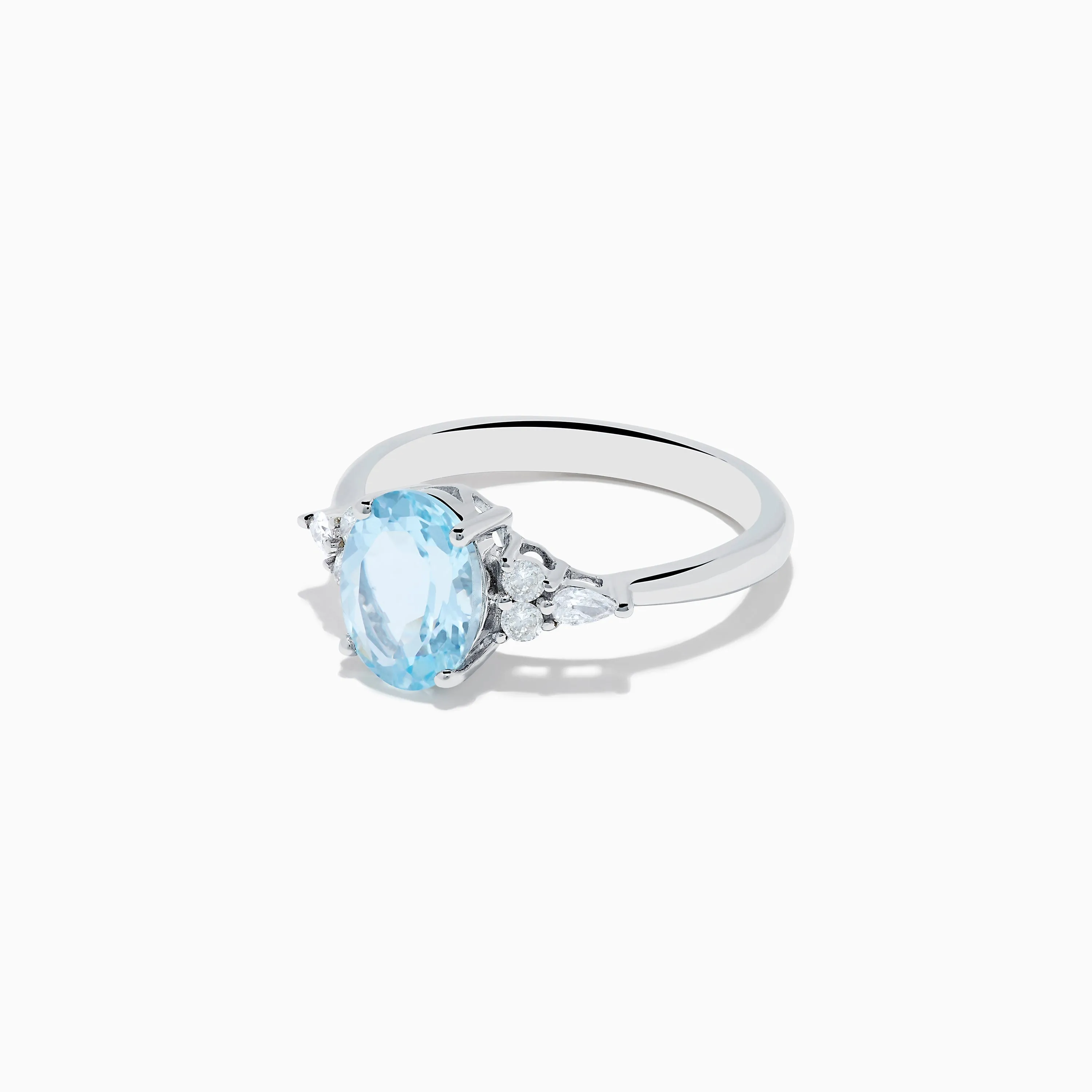 Aquarius 14K White Gold Aquamarine and Diamond Ring sold by Effy product image thumbnail 2
