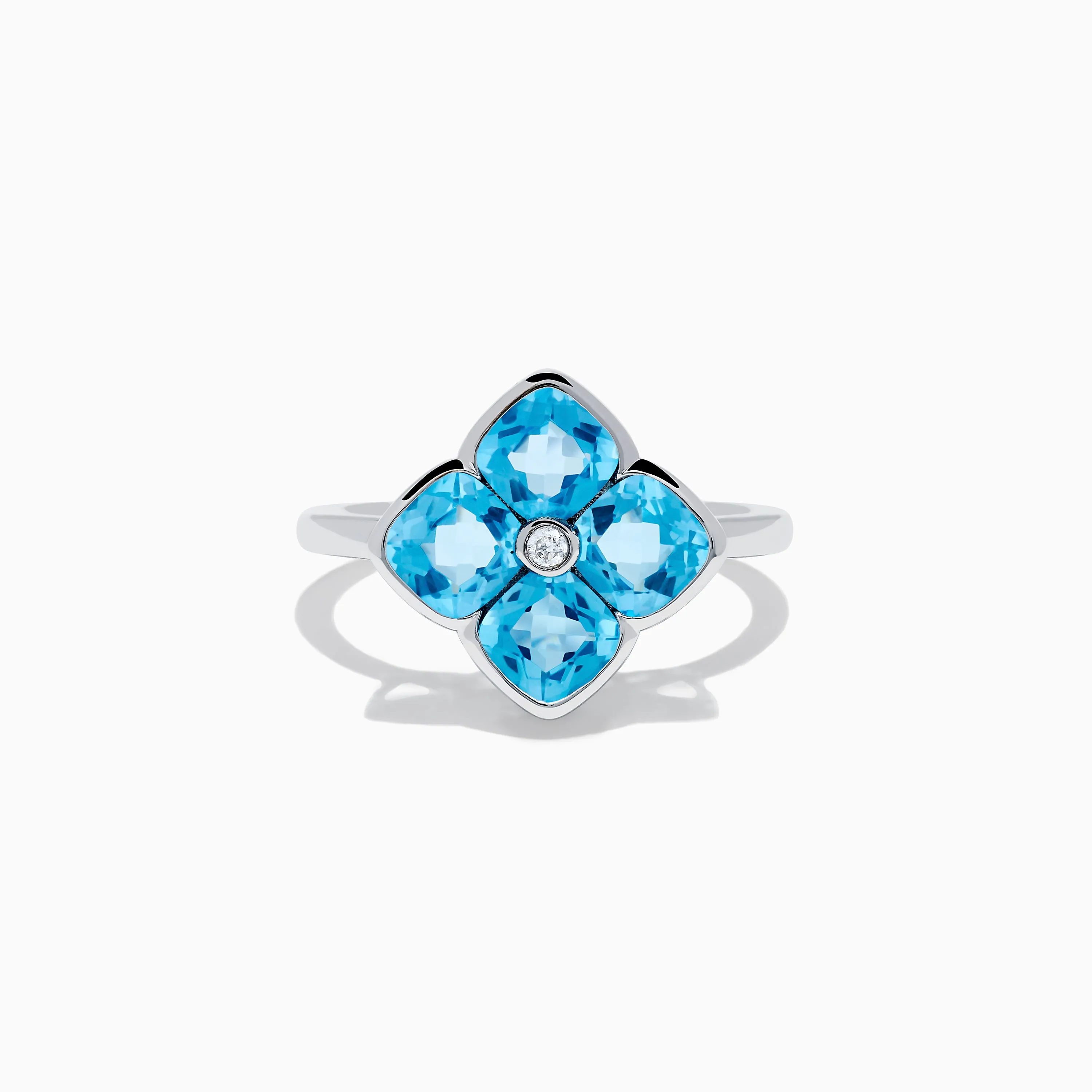 Ocean Bleu 14K White Gold Blue Topaz and Diamond Ring sold by Effy