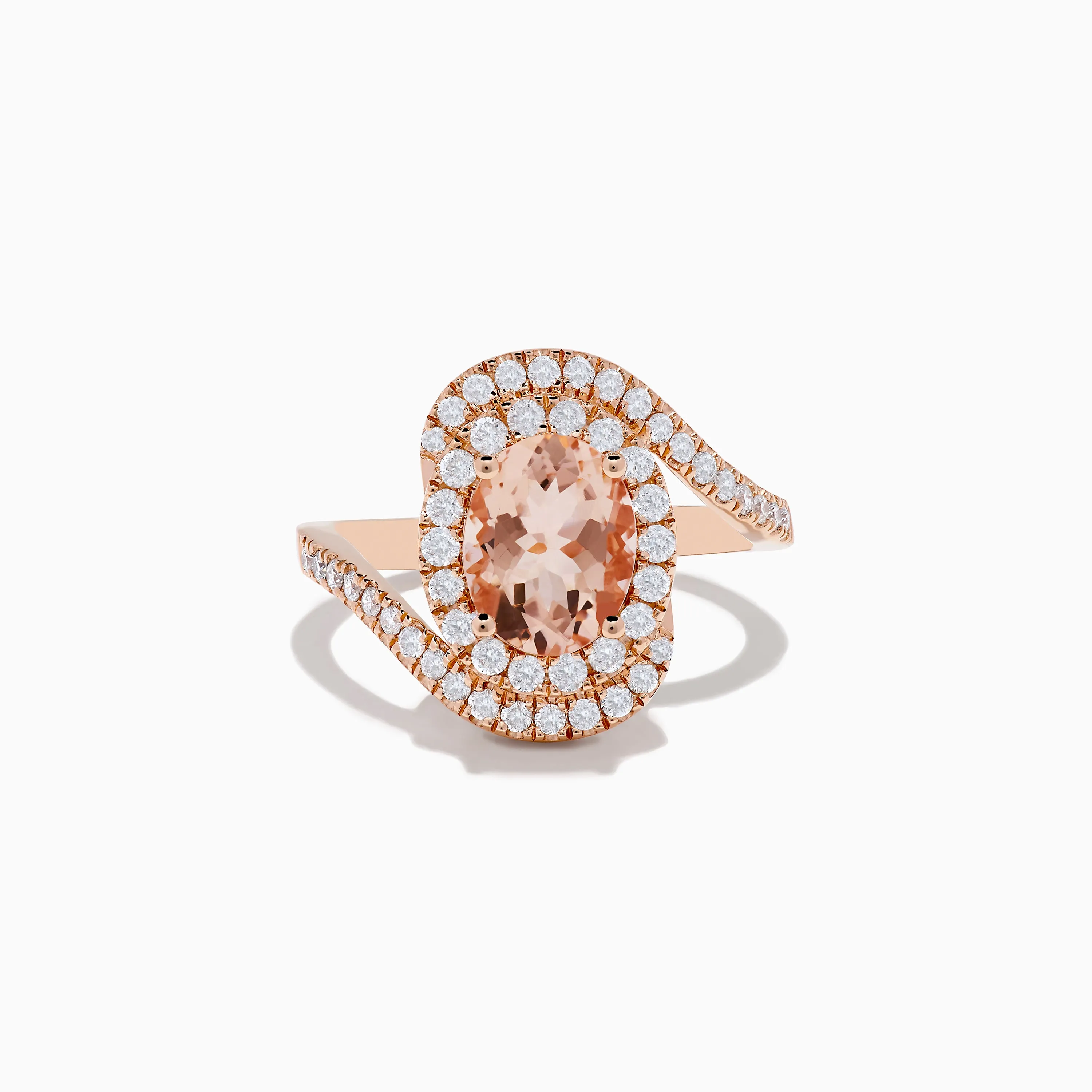 14K Rose Gold Morganite and Diamond Ring sold by Effy
