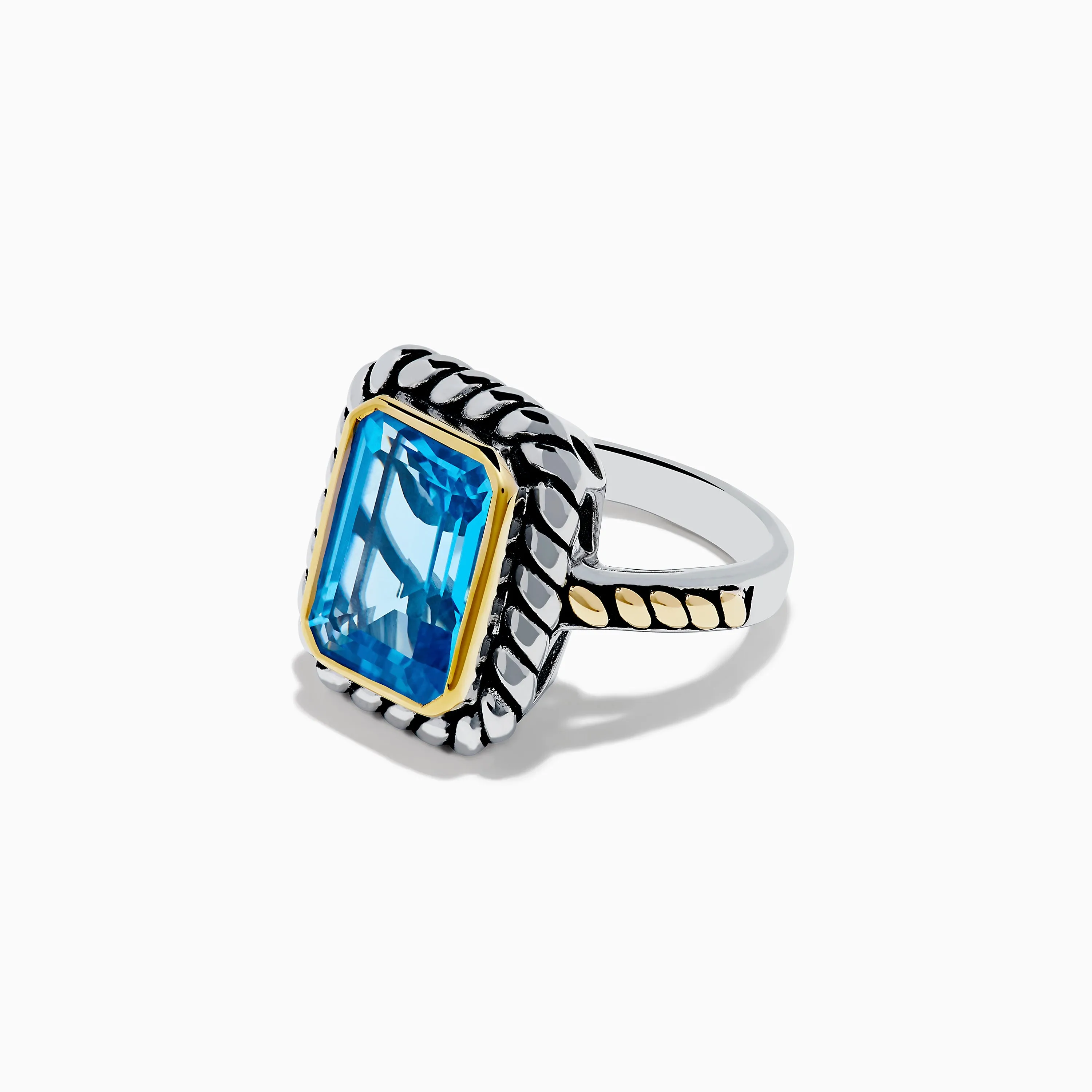 925 Sterling Silver and 18K Yellow Gold Blue Topaz Ring sold by Effy product image thumbnail 2