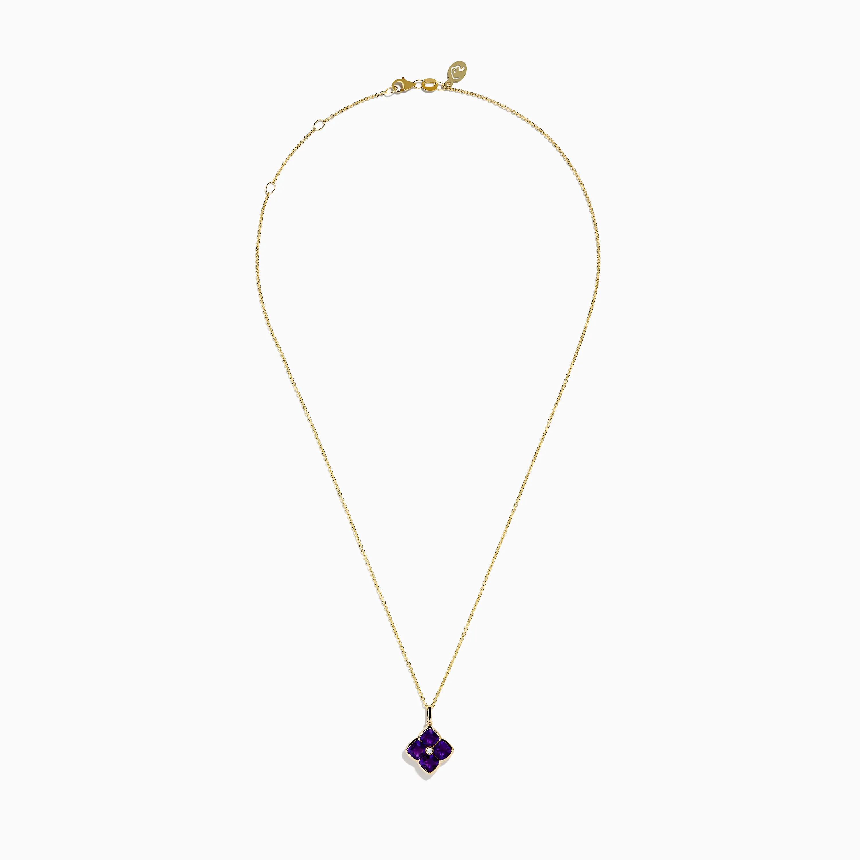 14K Yellow Gold Amethyst and Diamond Pendant sold by Effy product image thumbnail 2