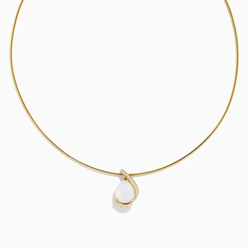 Aurora 14K Yellow Gold Opal and Diamond Snake Chain sold by Effy