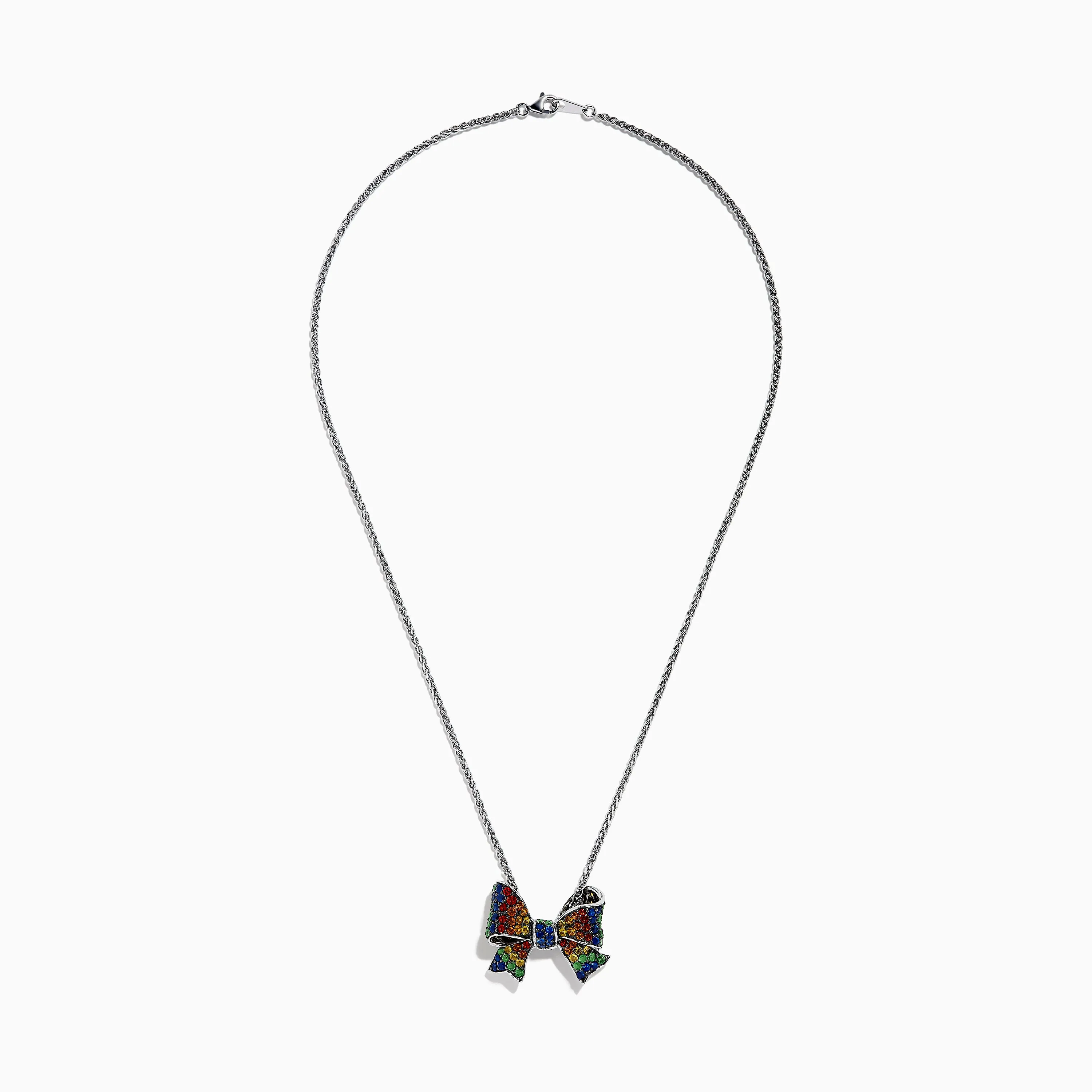 Splash 925 Sterling Silver Multi Color Sapphire Bow Pendant sold by Effy product image thumbnail 2