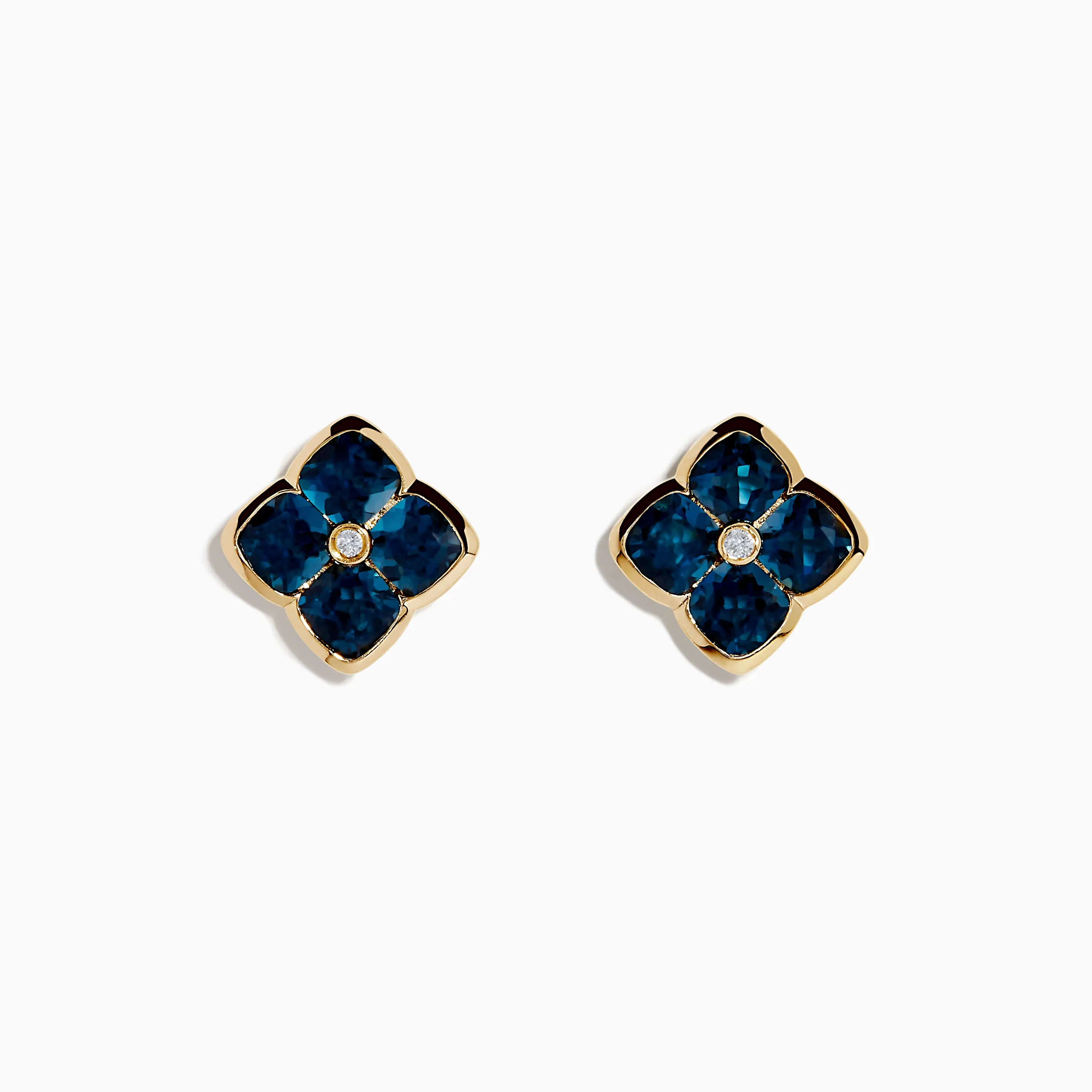Ocean Bleu 14K Yellow Gold London Blue Topaz and Diamond Earrings sold by Effy