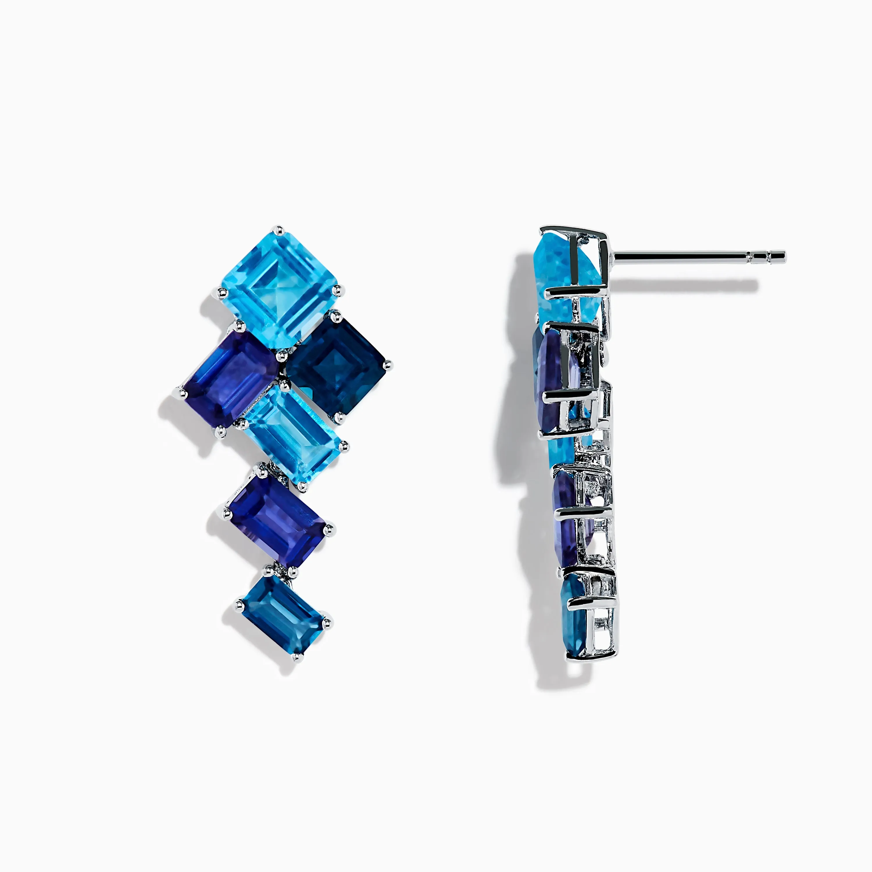 14K White Gold Blue Topaz and Iolite Earrings sold by Effy product image thumbnail 2