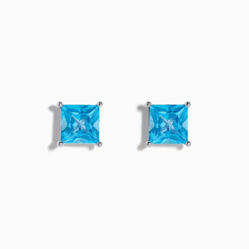 Ocean Bleu 14K White Gold Blue Topaz Stud Earrings sold by Effy