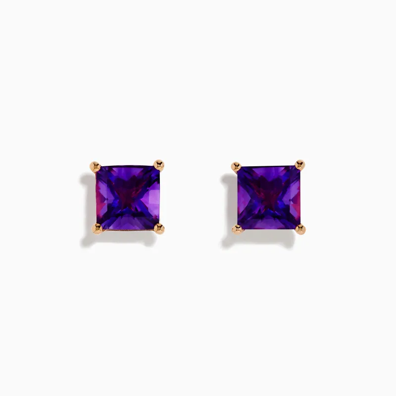 14K Rose Gold Amethyst Stud Earrings sold by Effy