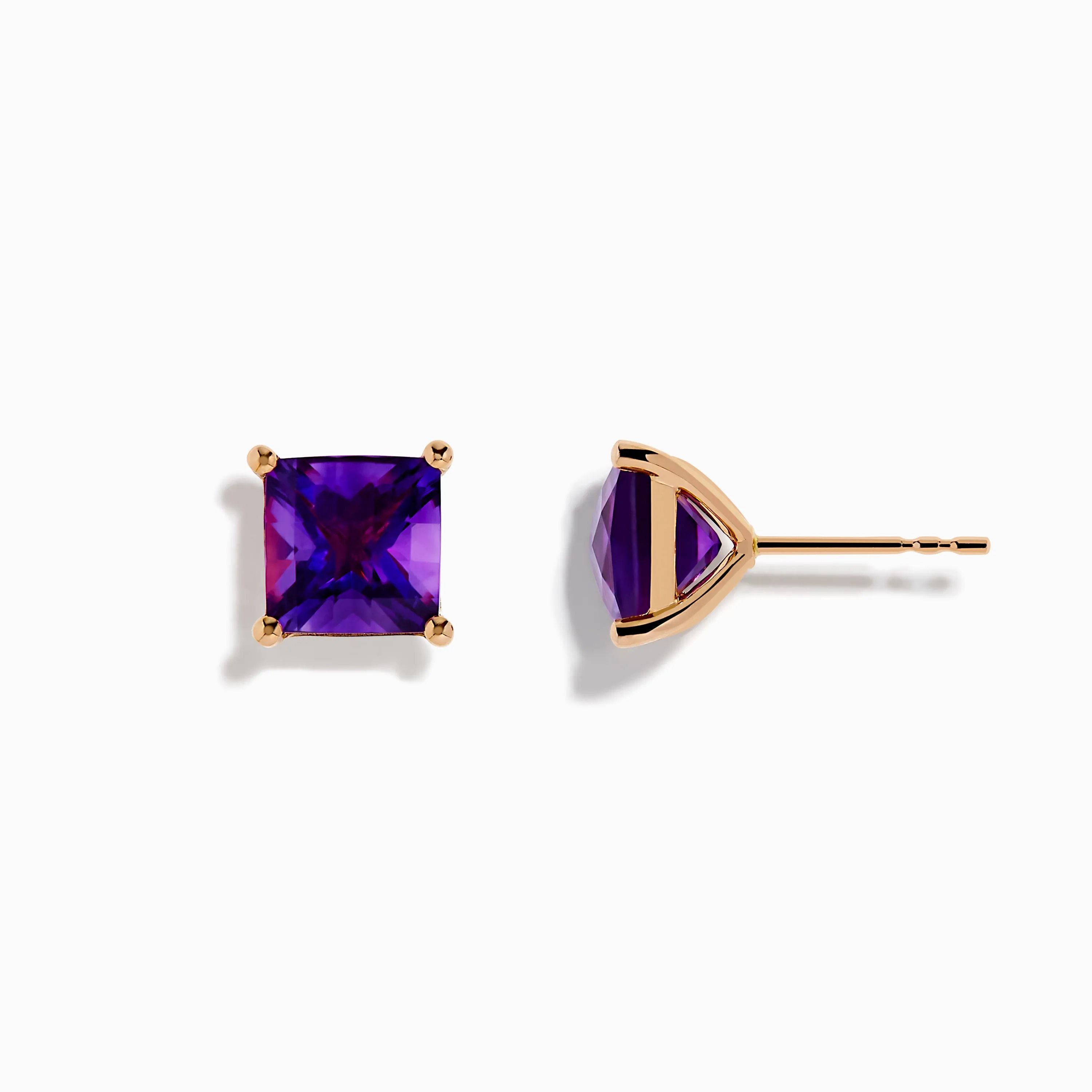 14K Rose Gold Amethyst Stud Earrings sold by Effy product image thumbnail 2