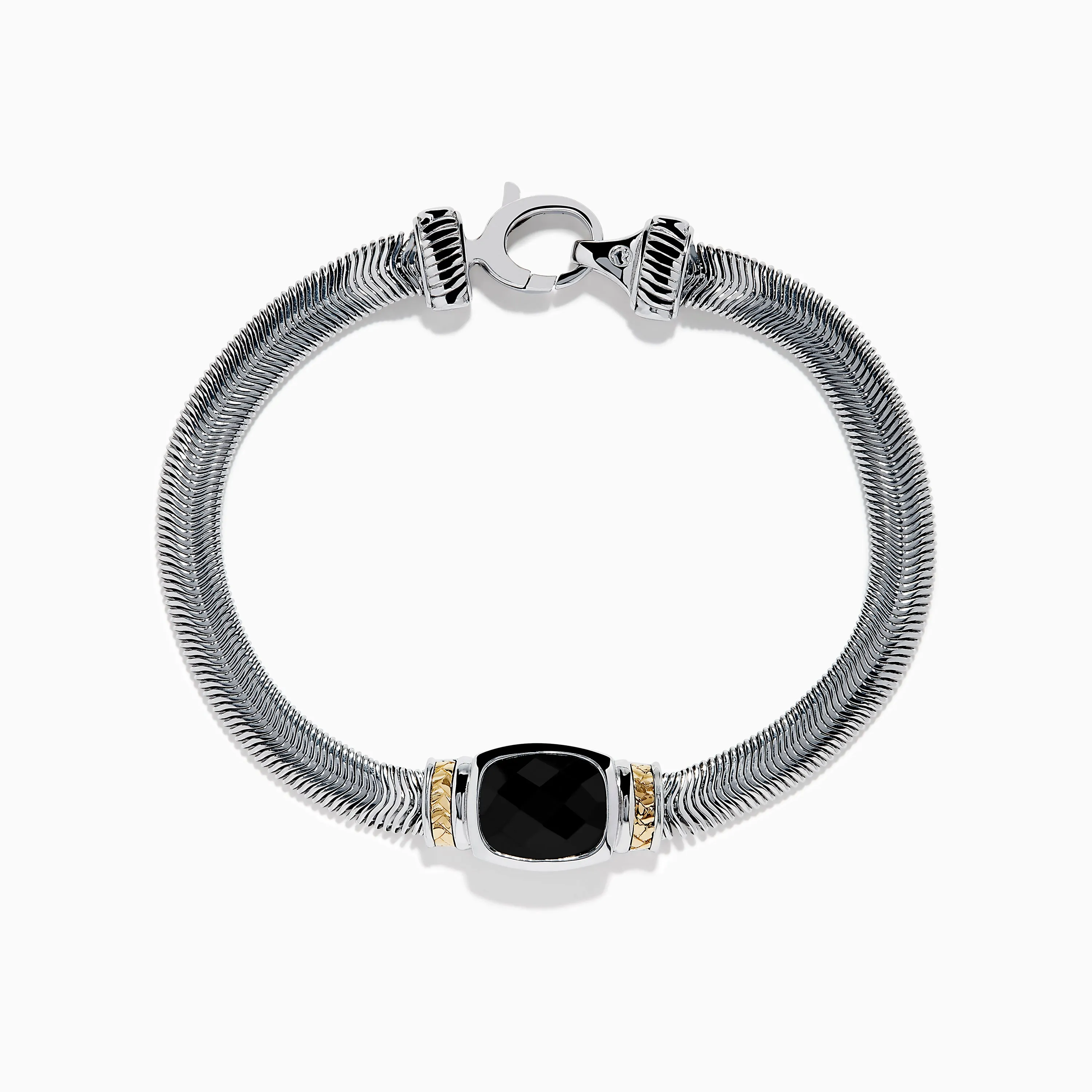 925 Sterling Silver & 14K Yellow Gold Onyx Bracelet sold by Effy