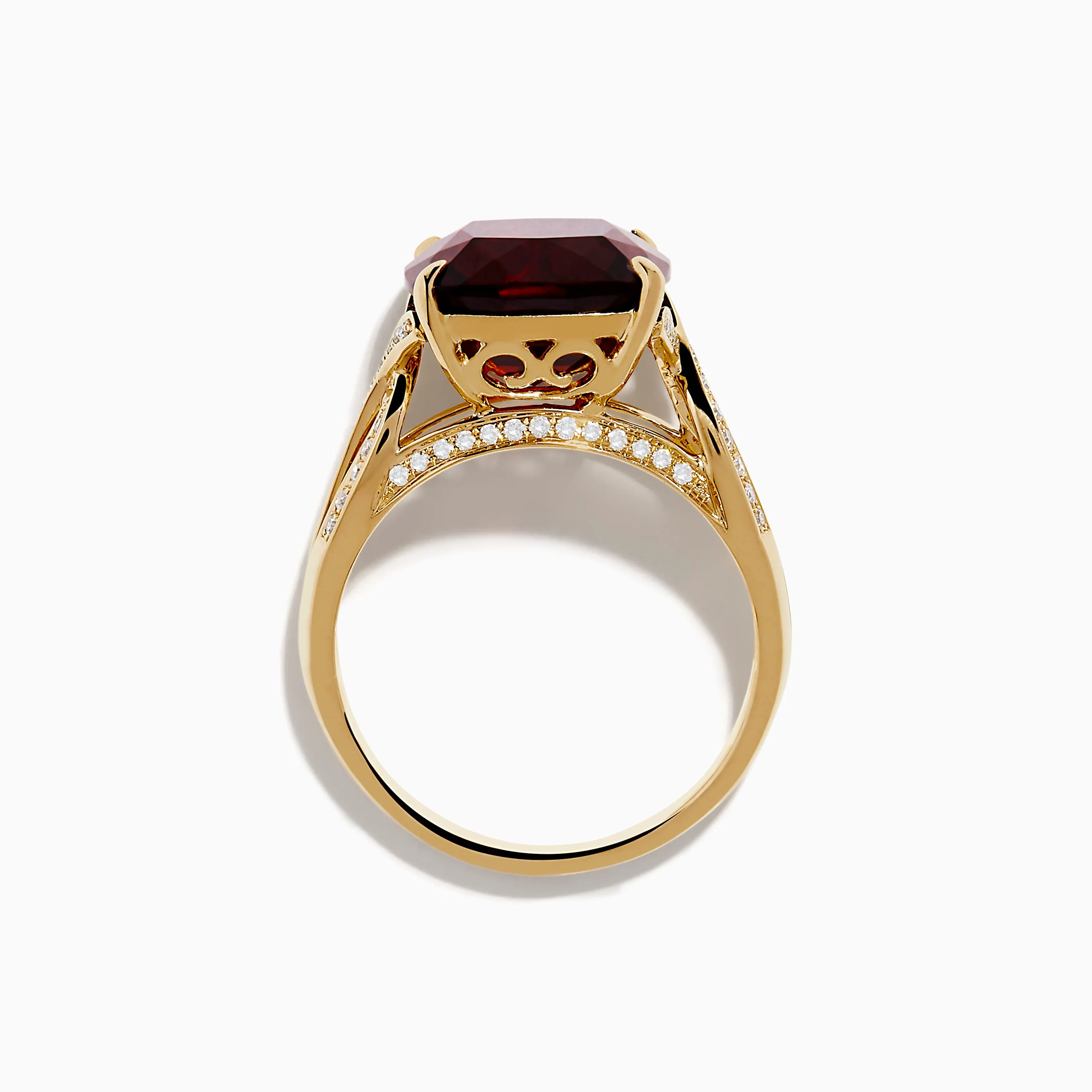 Bordeaux 14K Yellow Gold Garnet and Diamond Ring sold by Effy product image thumbnail 3
