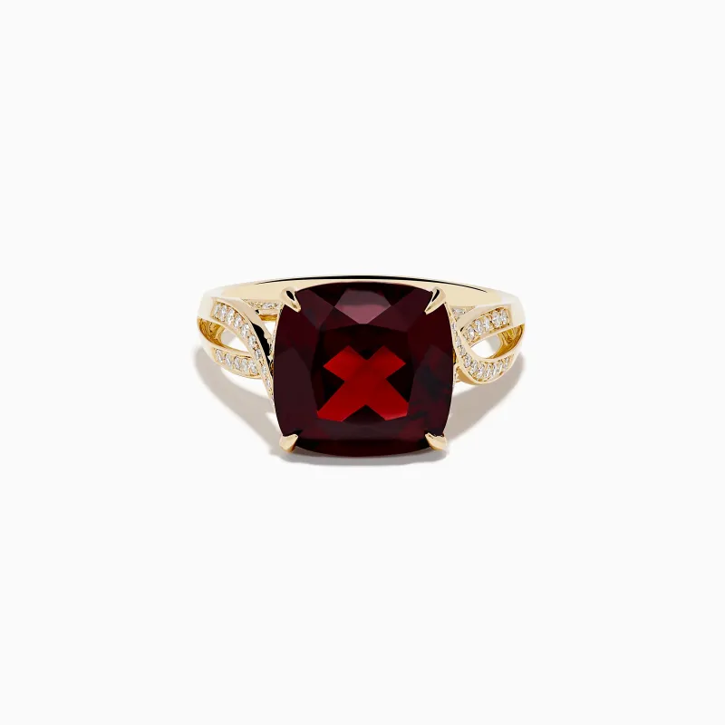 Bordeaux 14K Yellow Gold Garnet and Diamond Ring sold by Effy