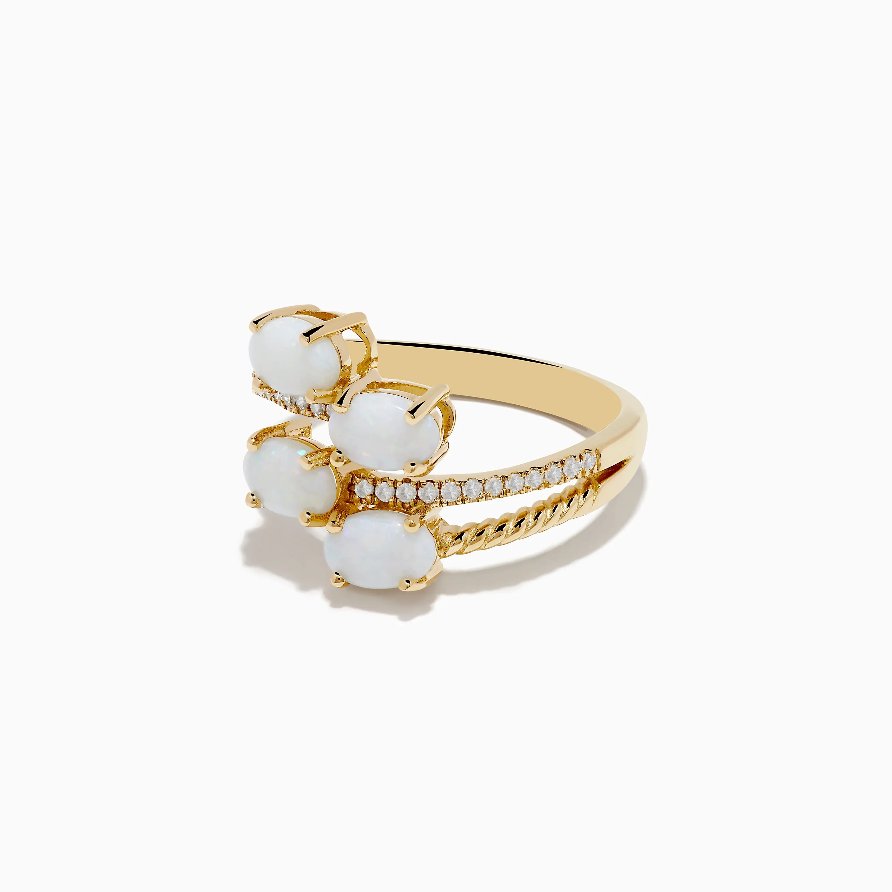 14K Yellow Gold Opal and Diamond Bypass Ring sold by Effy product image thumbnail 2