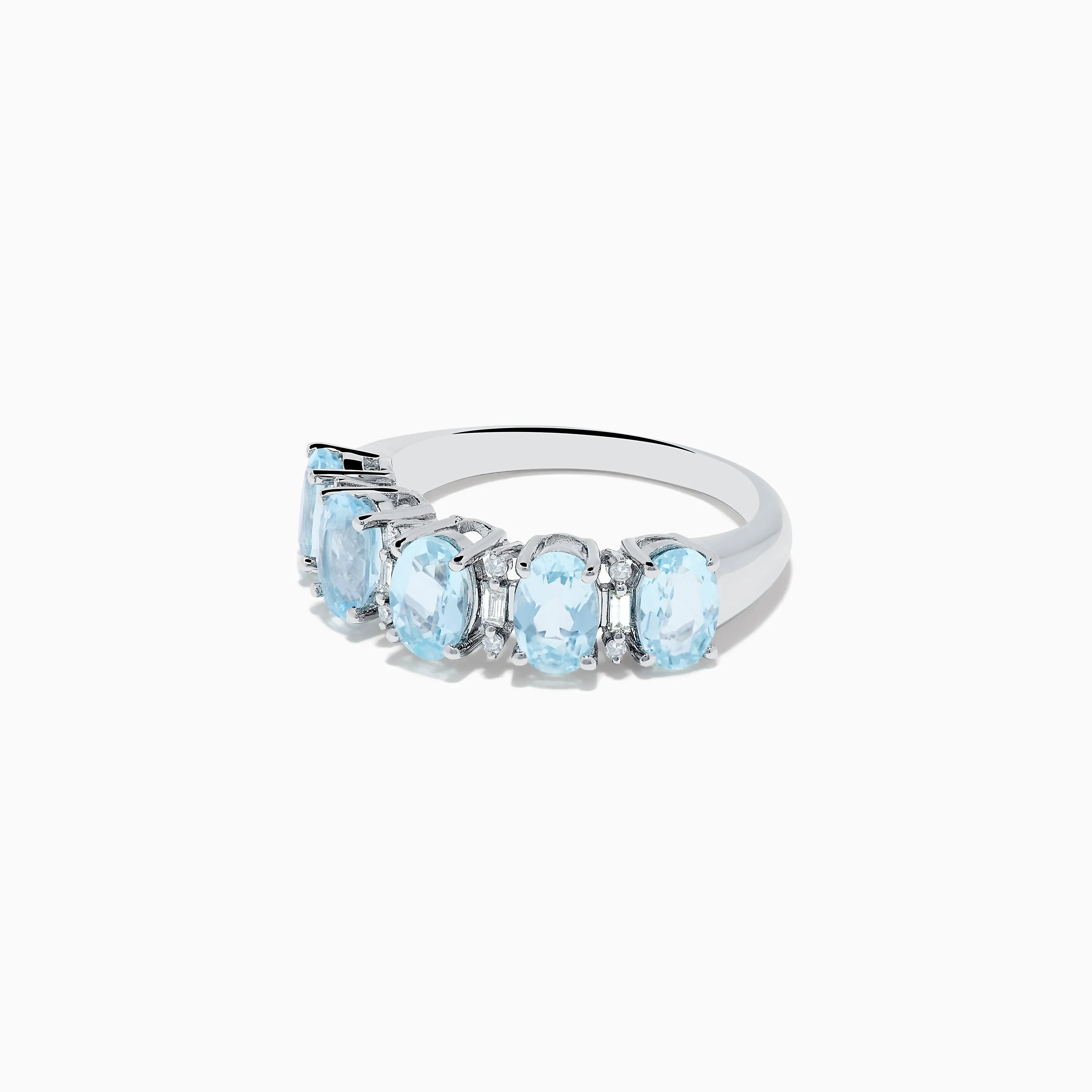 Aquarius 14K White Gold Aquamarine and Diamond Ring sold by Effy product image thumbnail 2