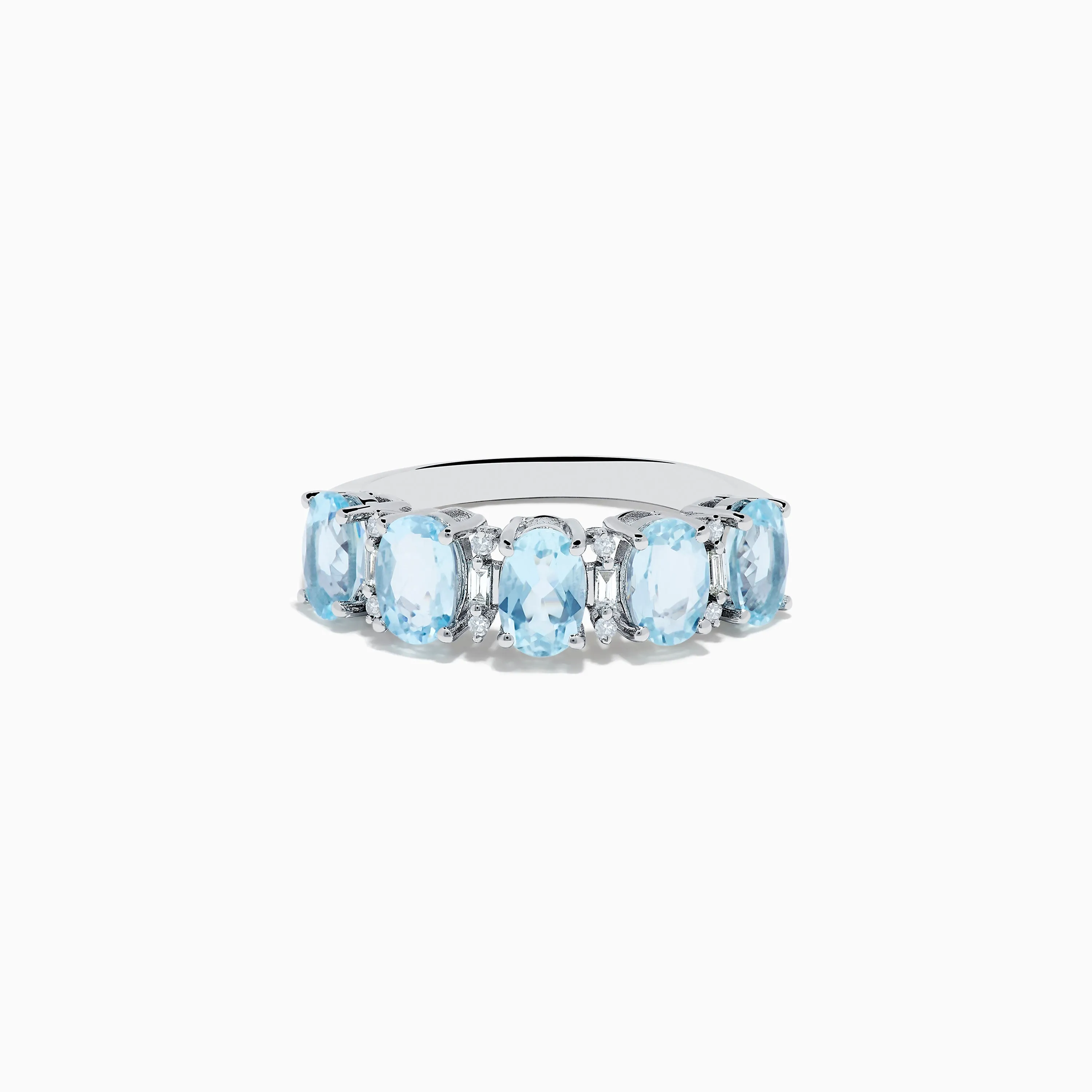 Aquarius 14K White Gold Aquamarine and Diamond Ring sold by Effy