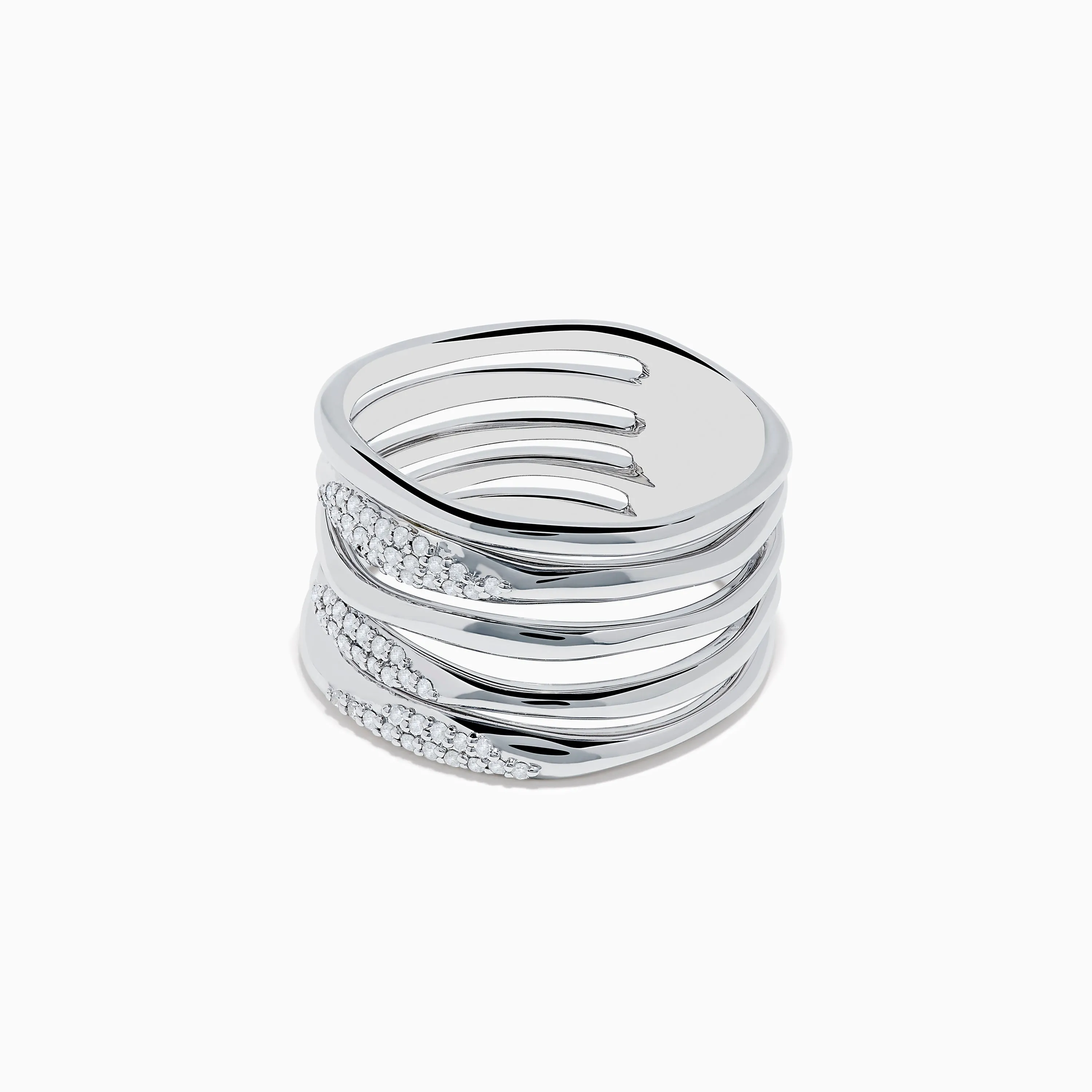925 Sterling Silver Diamond Stacked Ring sold by Effy product image thumbnail 2