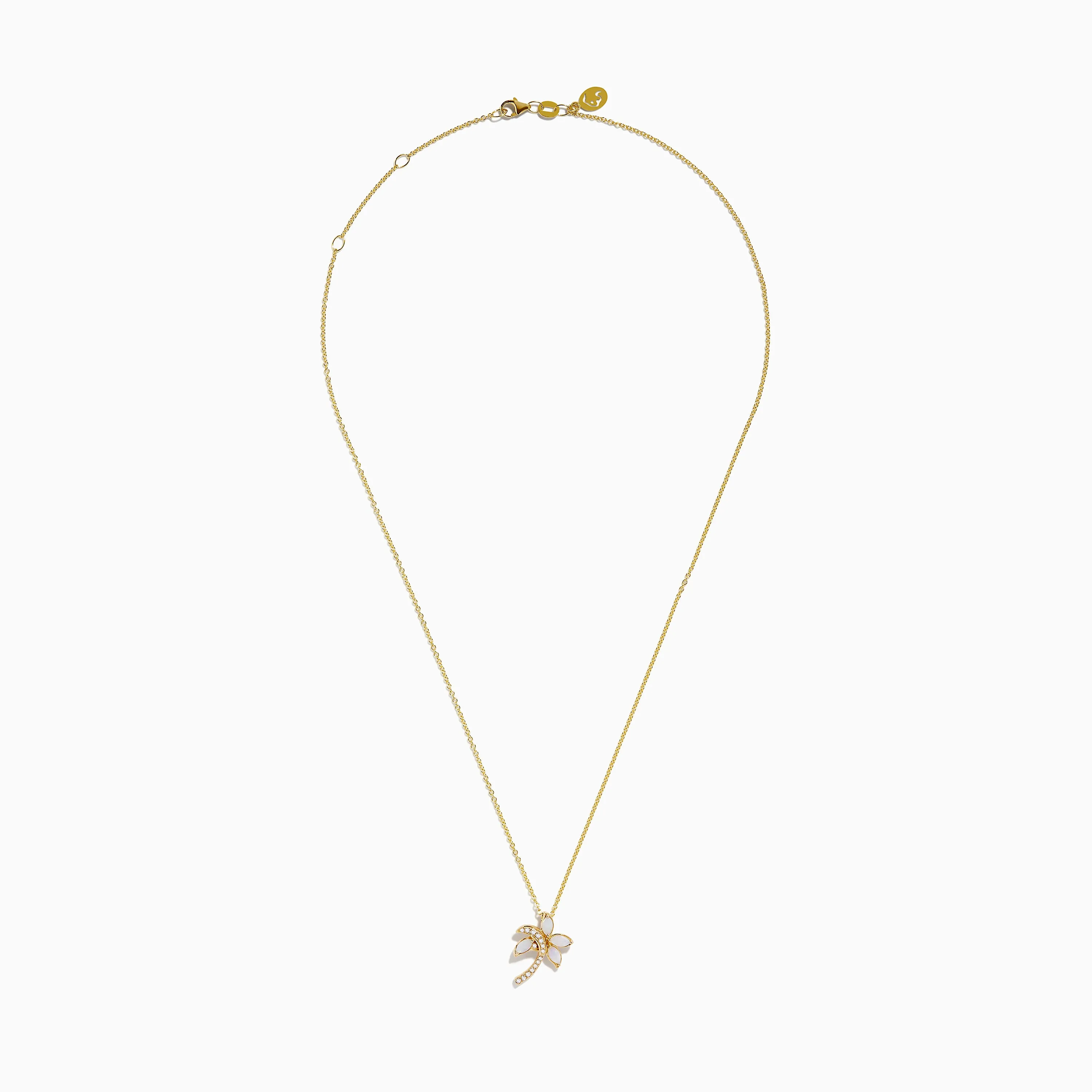 Nature 14K Yellow Gold Opal and Diamond Palm Tree Pendant sold by Effy product image thumbnail 2