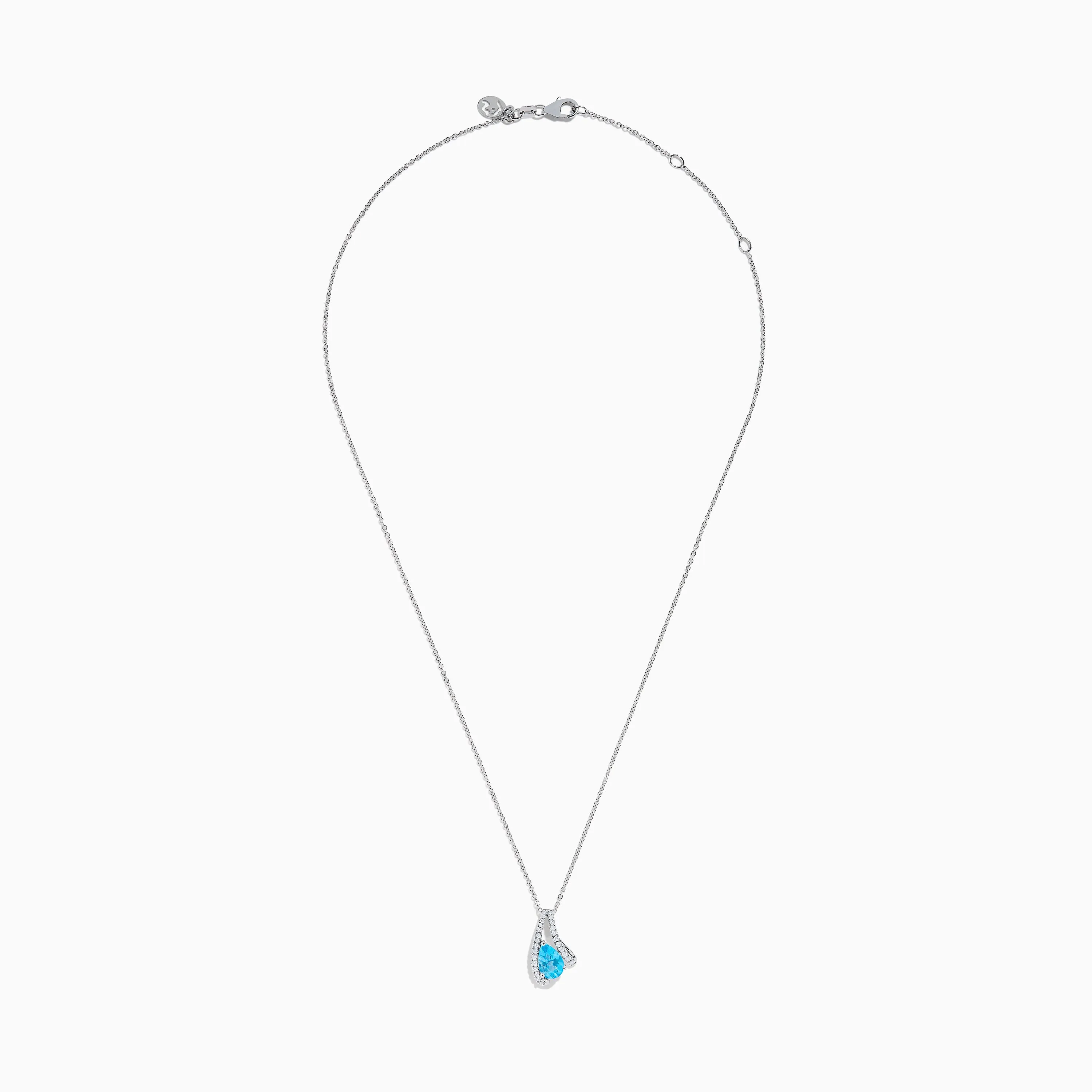 Ocean Bleu 14K White Gold Blue Topaz and Diamond Pendant sold by Effy product image thumbnail 2