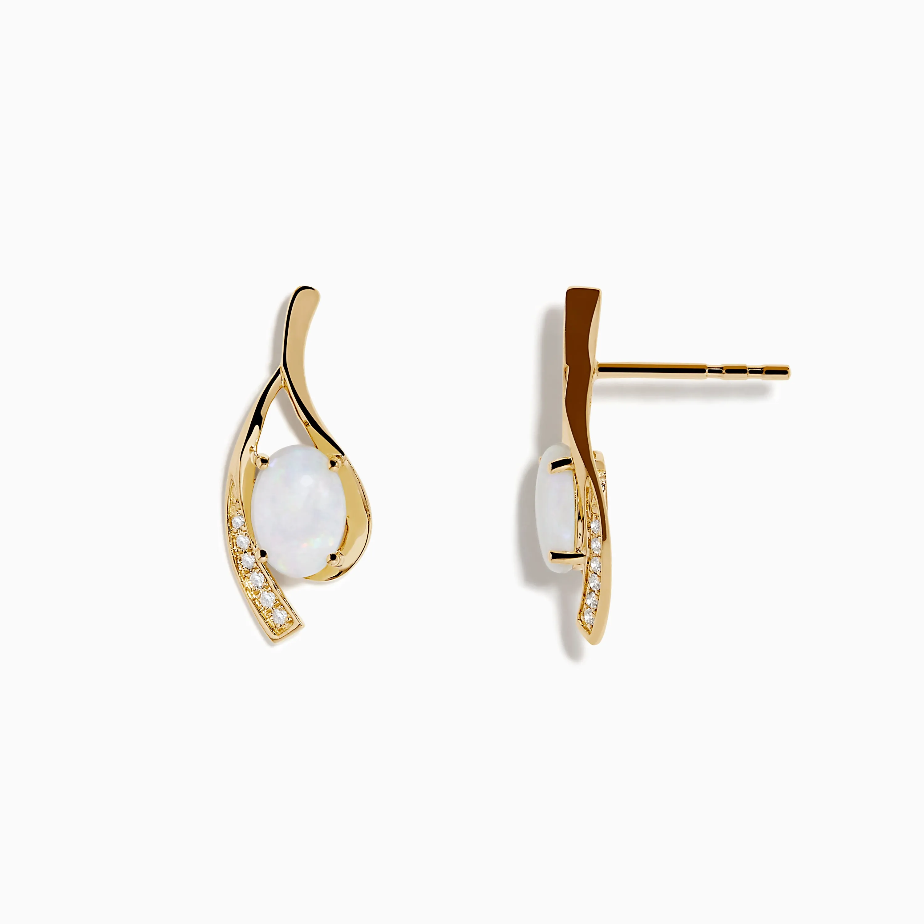 Aurora 14K Yellow Gold Opal and Diamond Earrings sold by Effy product image thumbnail 2