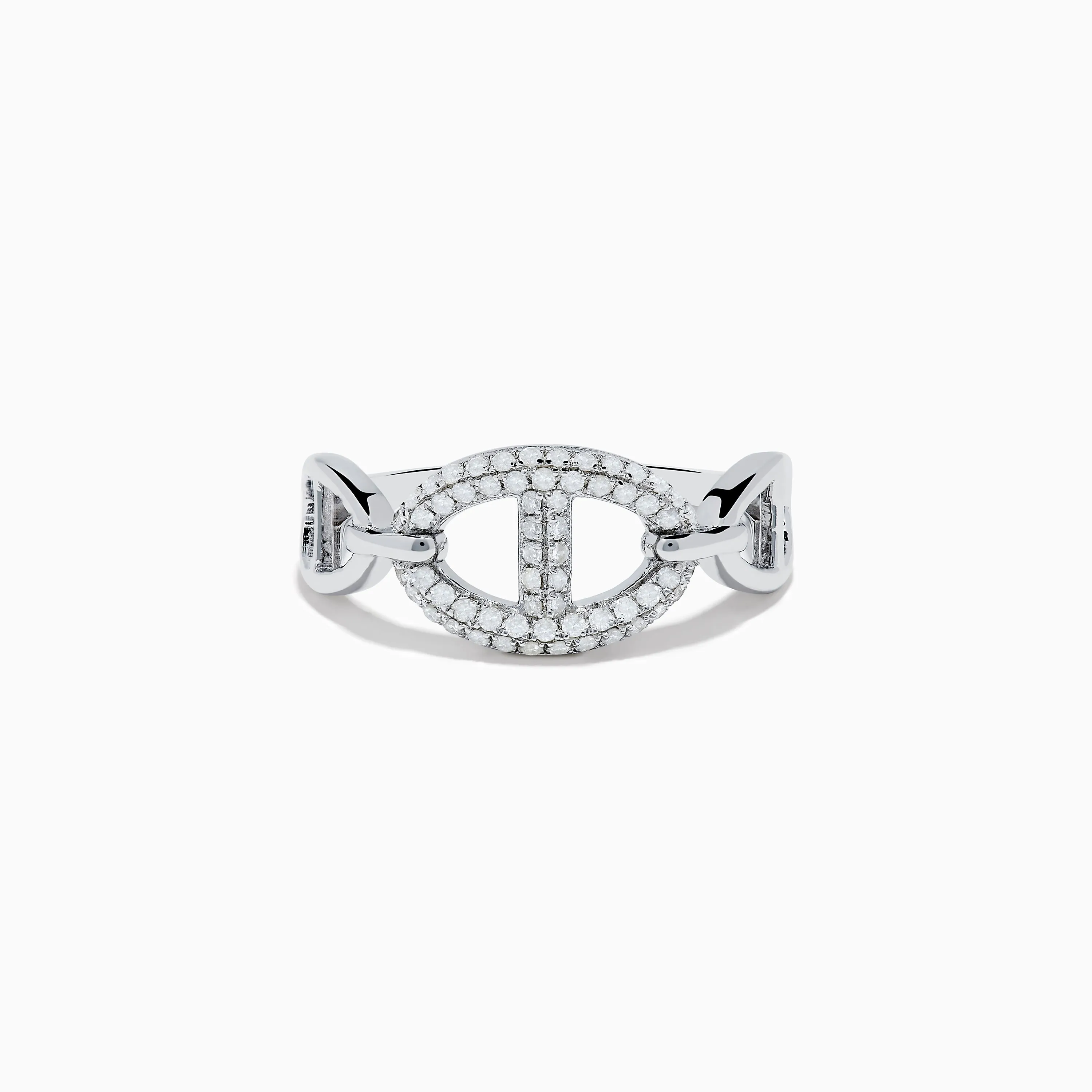 925 Sterling Silver Diamond Interlocking Links Ring sold by Effy
