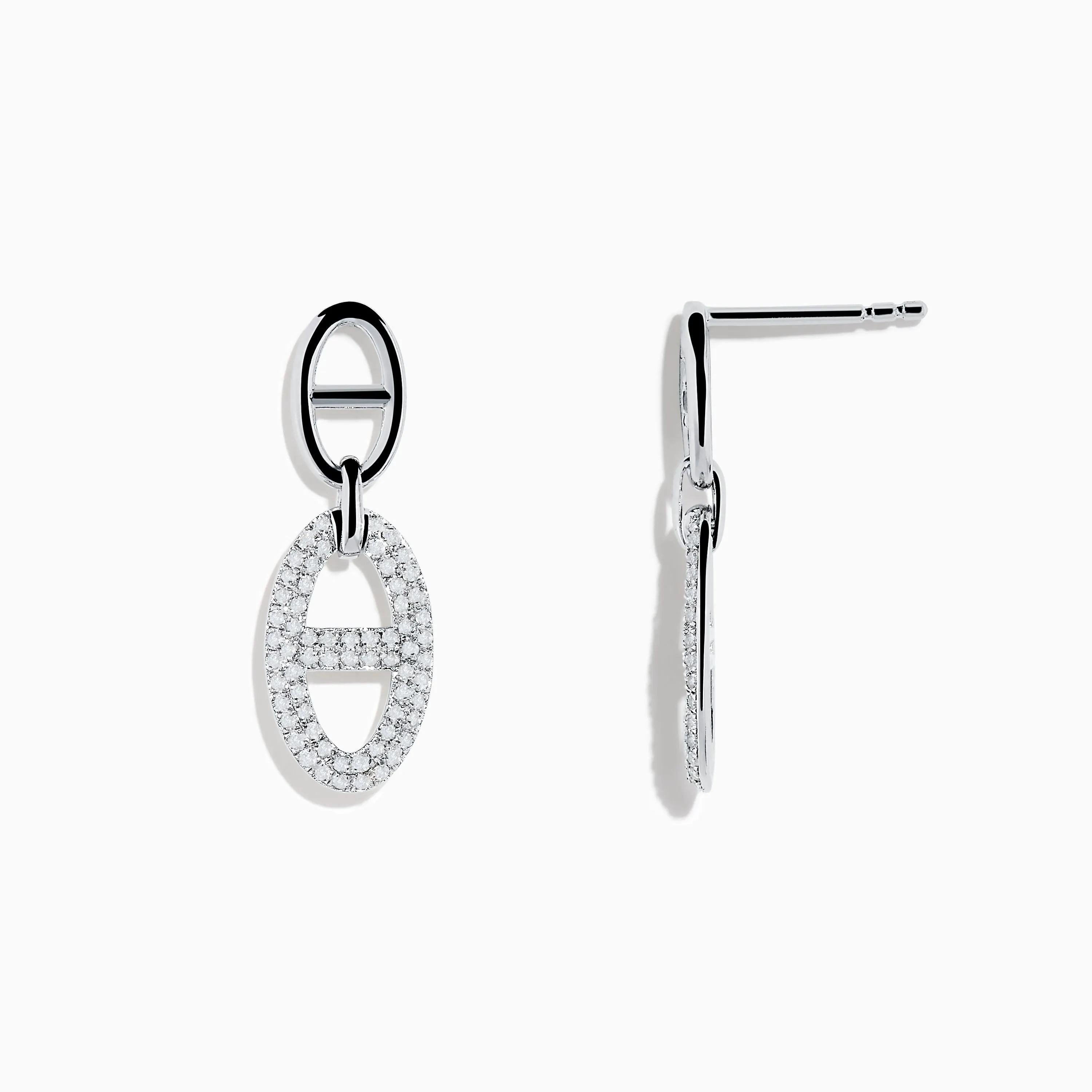925 Sterling Silver Diamond Interlocking Link Earrings sold by Effy product image thumbnail 2