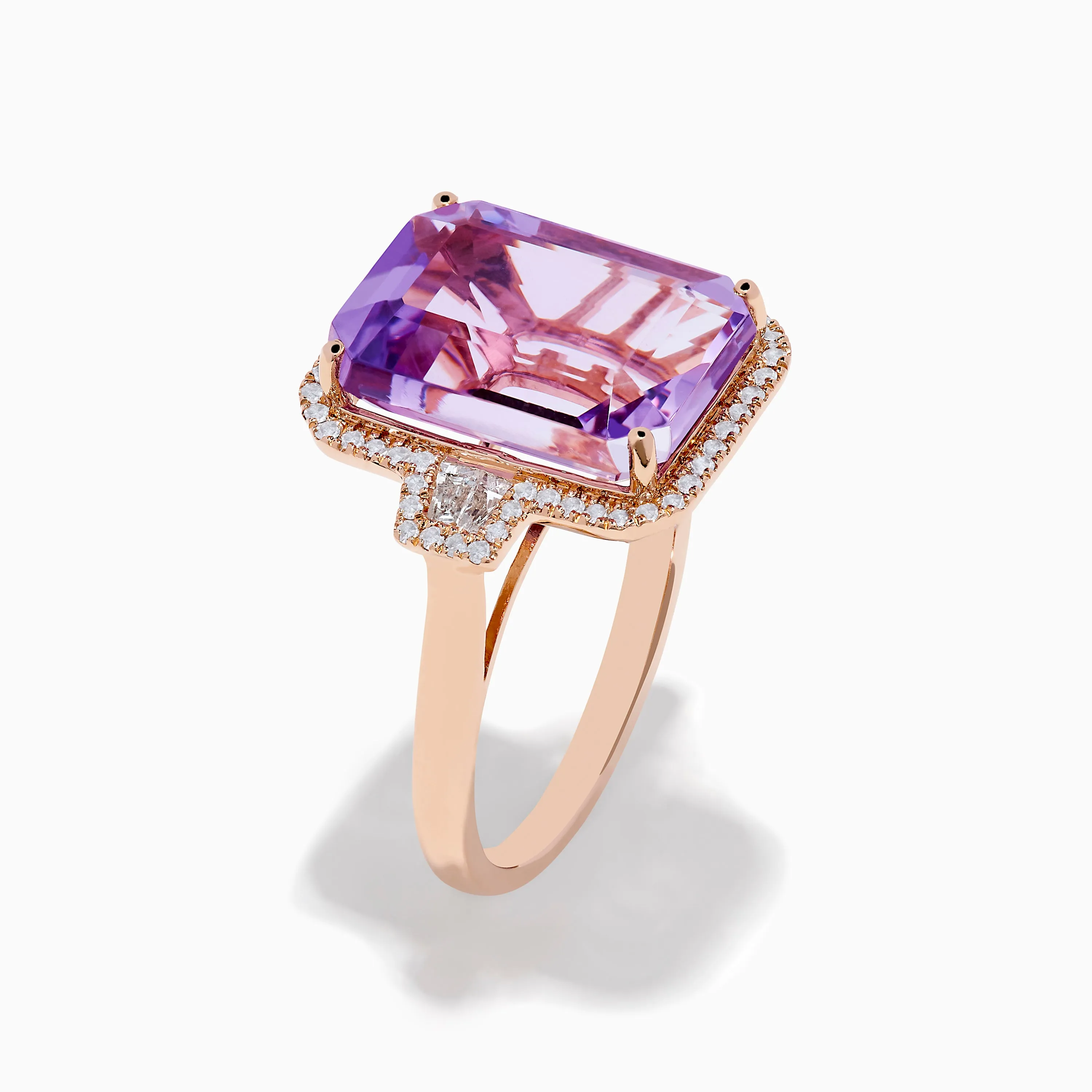14K Rose Gold Pink Amethyst and Diamond Cocktail Ring sold by Effy product image thumbnail 2