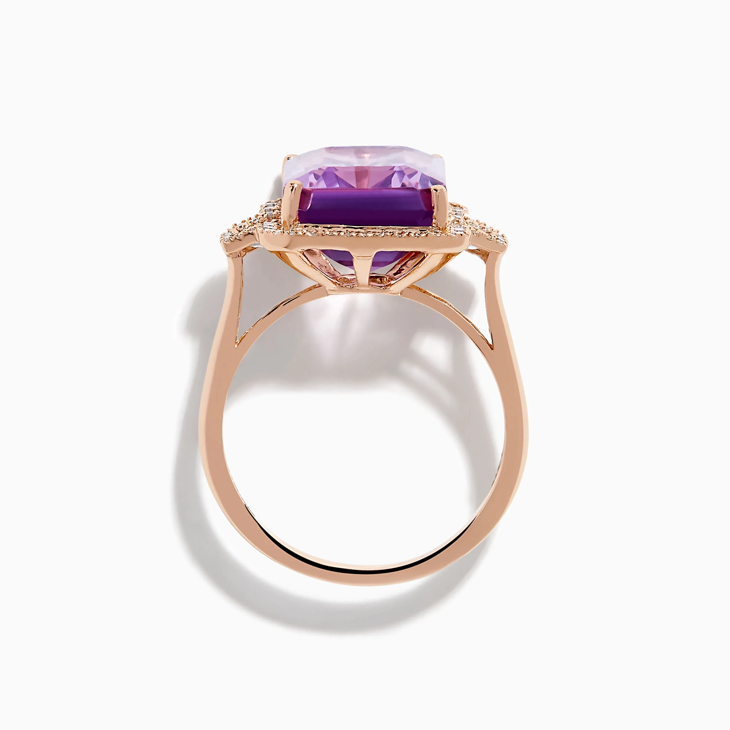 14K Rose Gold Pink Amethyst and Diamond Cocktail Ring sold by Effy product image thumbnail 4