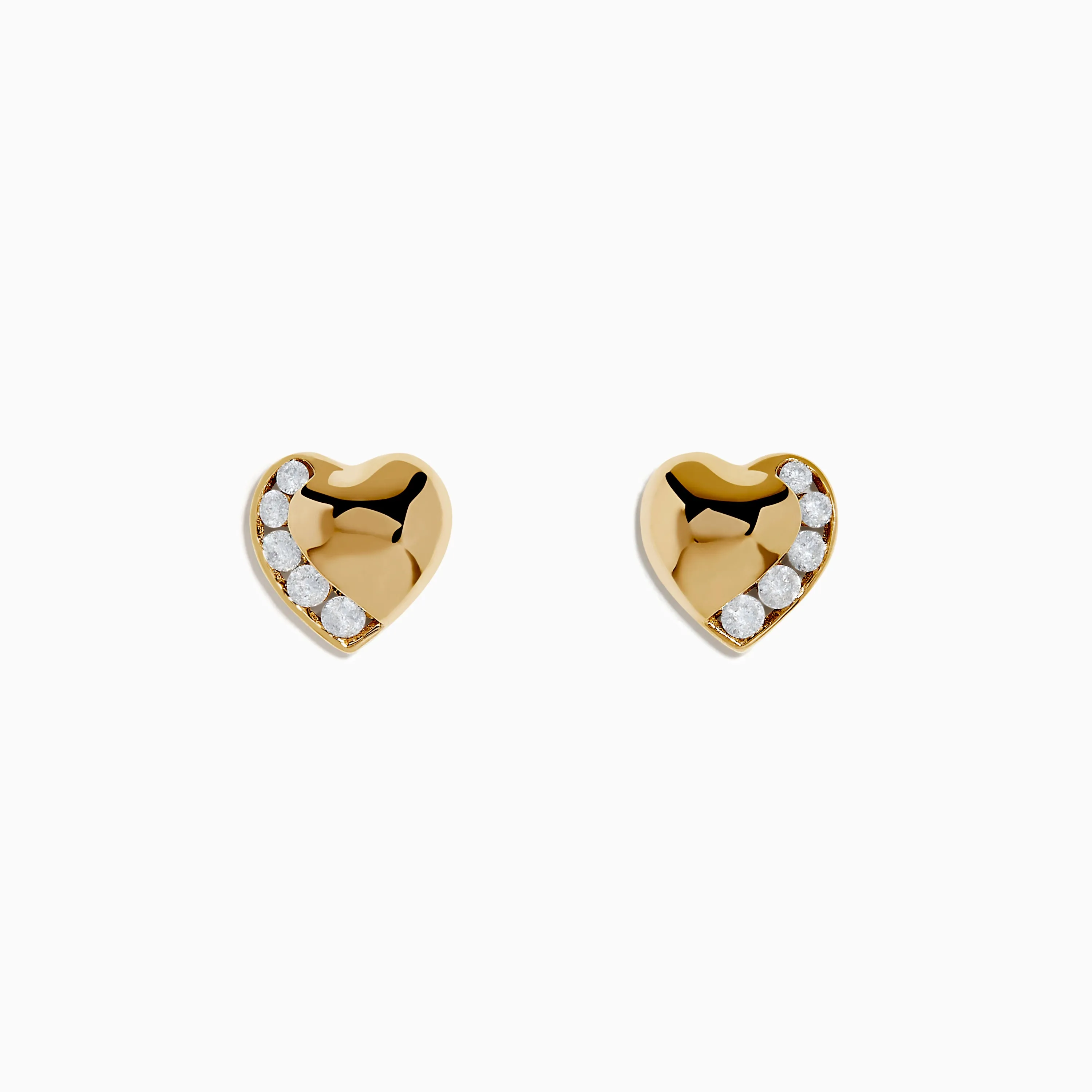 D'Oro 14K Yellow Gold Diamond Heart Stud Earrings sold by Effy