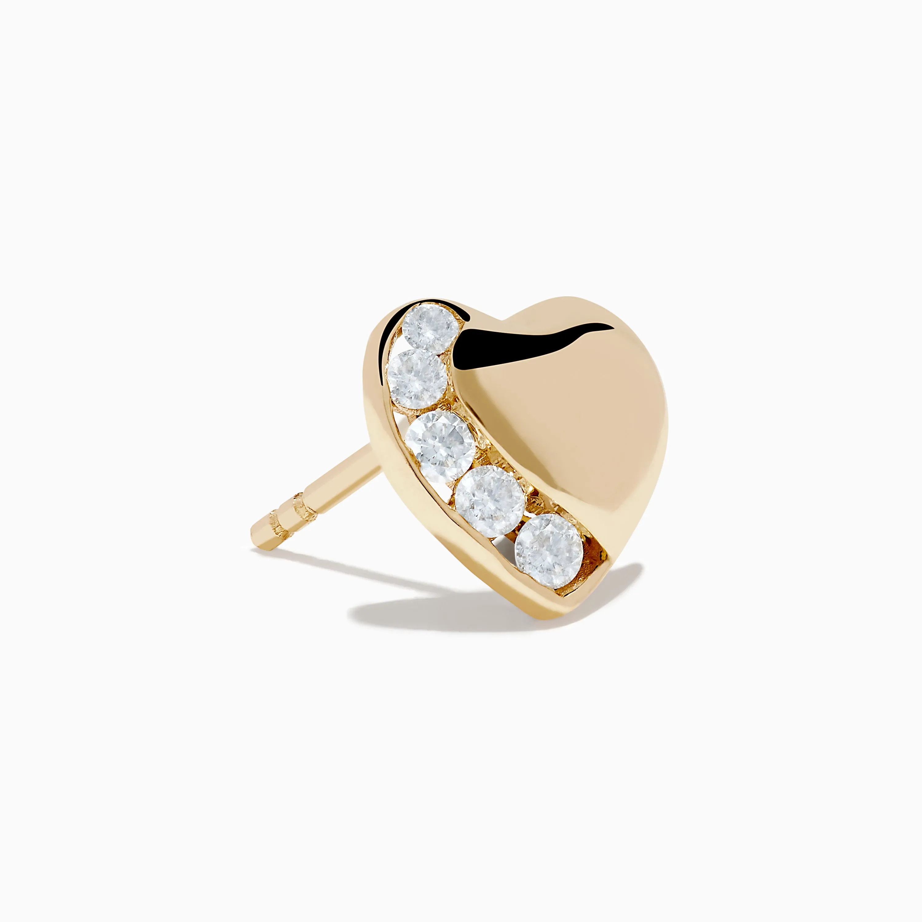 D'Oro 14K Yellow Gold Diamond Heart Stud Earrings sold by Effy product image thumbnail 4