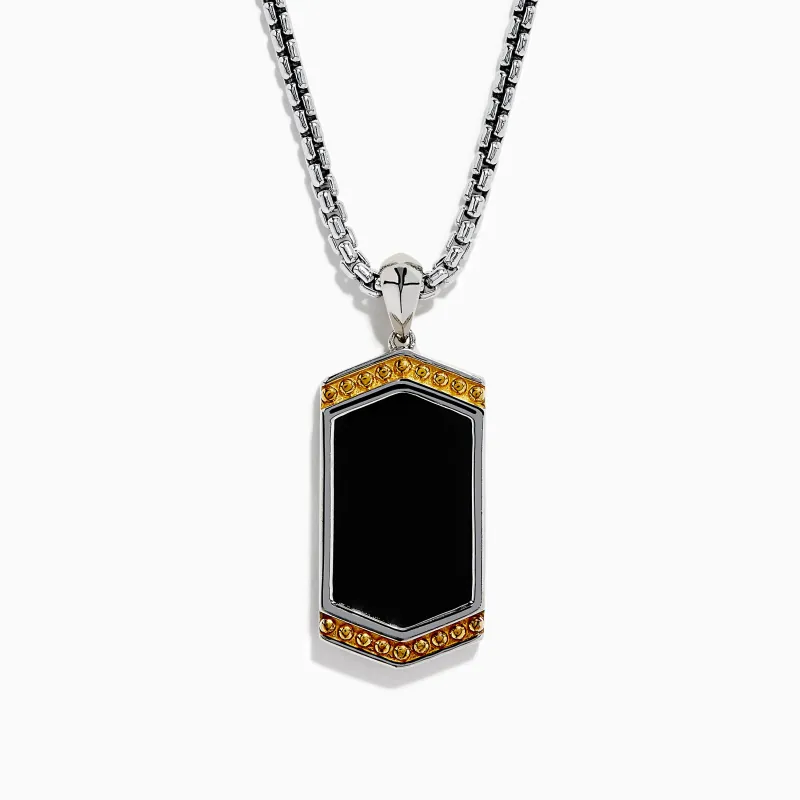 Men's 925 Sterling Silver Onyx Pendant sold by Effy