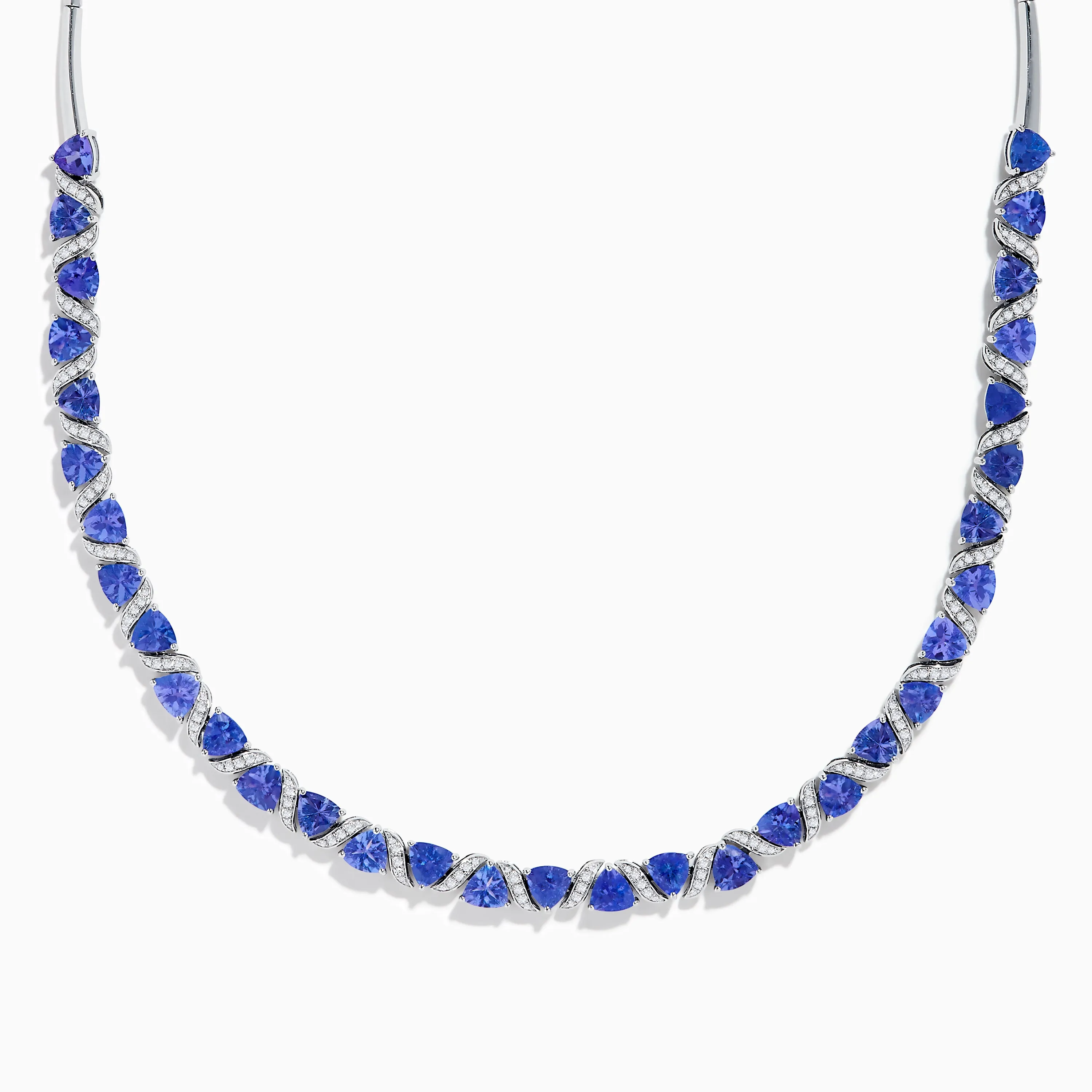 Nahla Siri 14K White Gold Trillion Cut Tanzanite and Diamond Necklace sold by Effy
