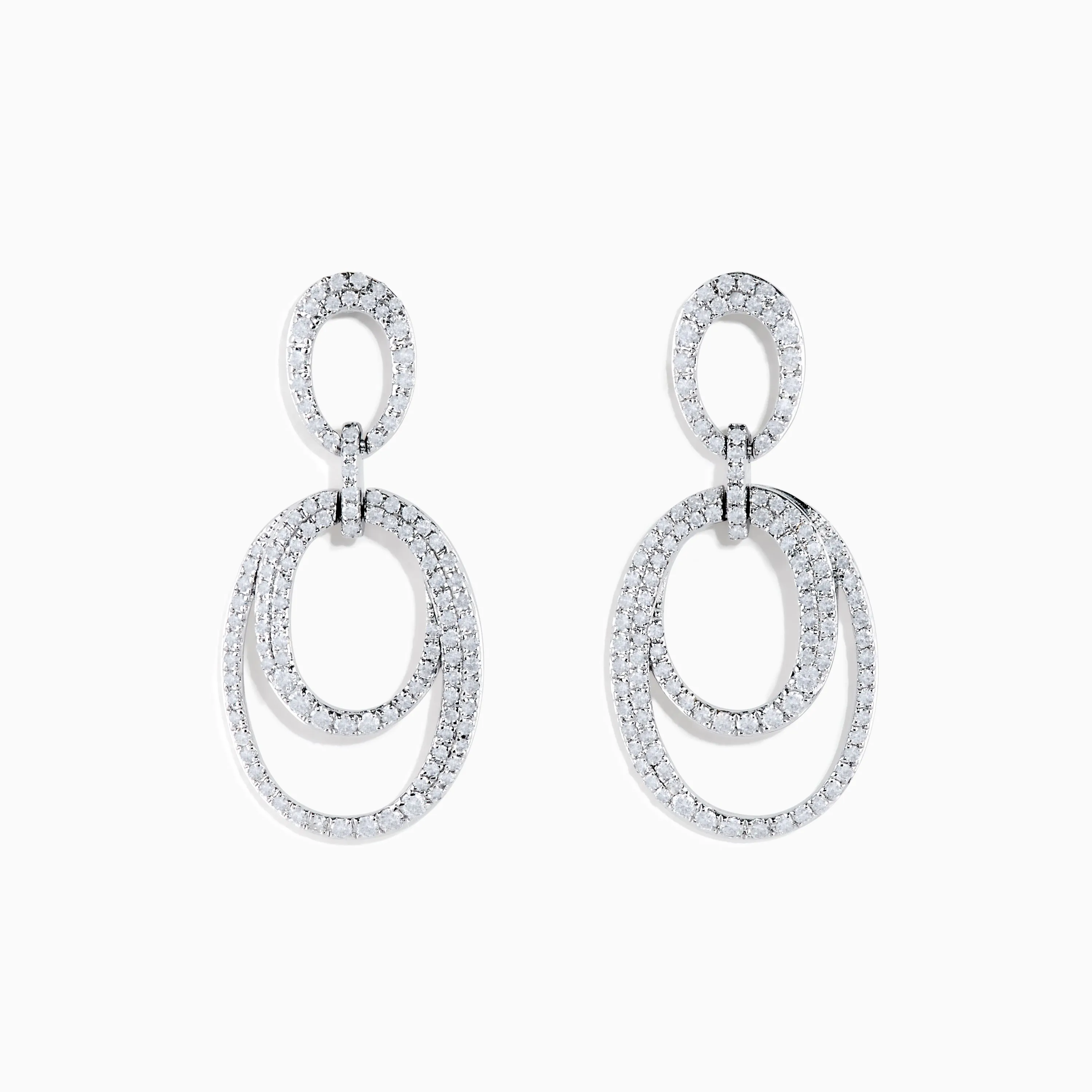 Pave Classica 14K White Gold Diamond Earrings sold by Effy