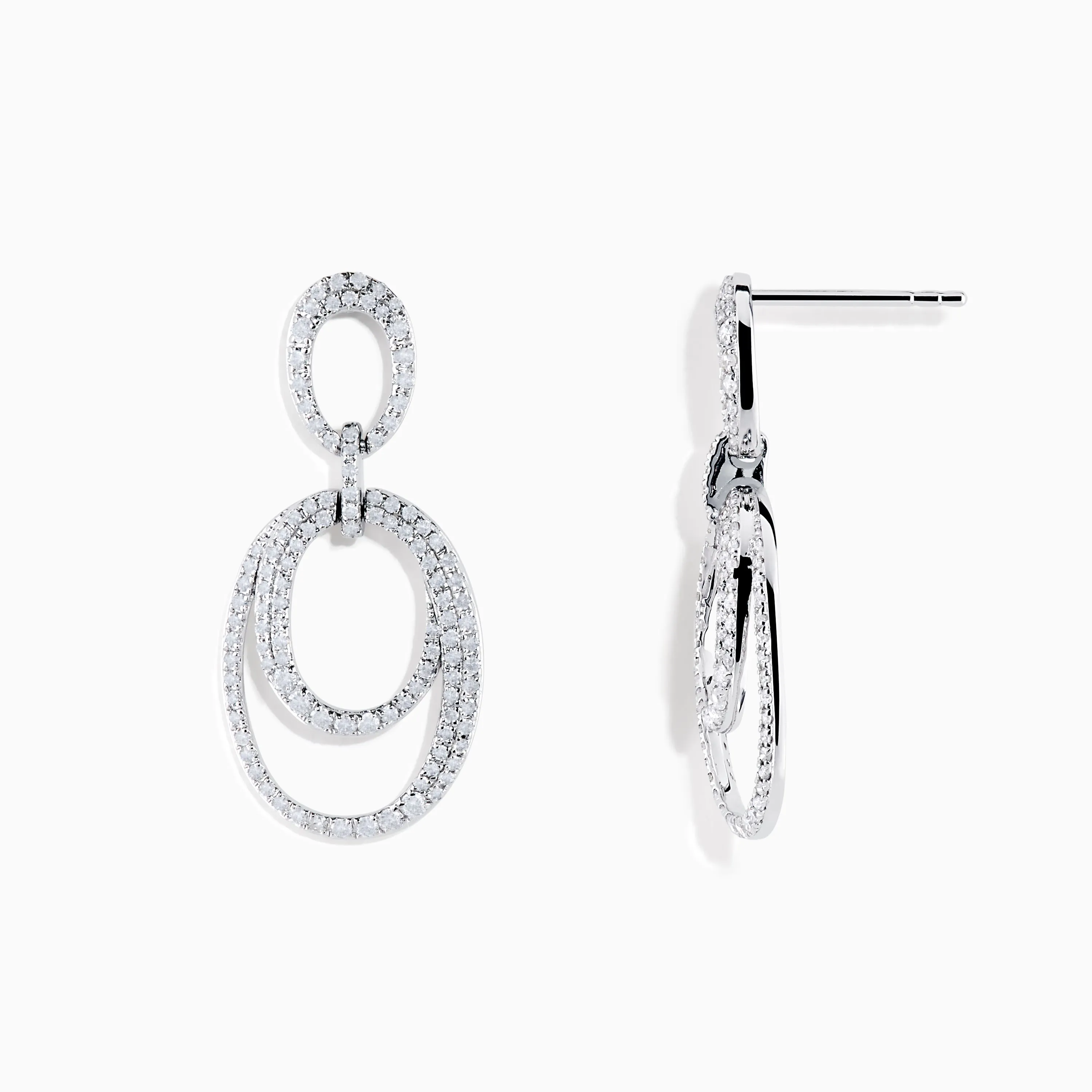 Pave Classica 14K White Gold Diamond Earrings sold by Effy product image thumbnail 2