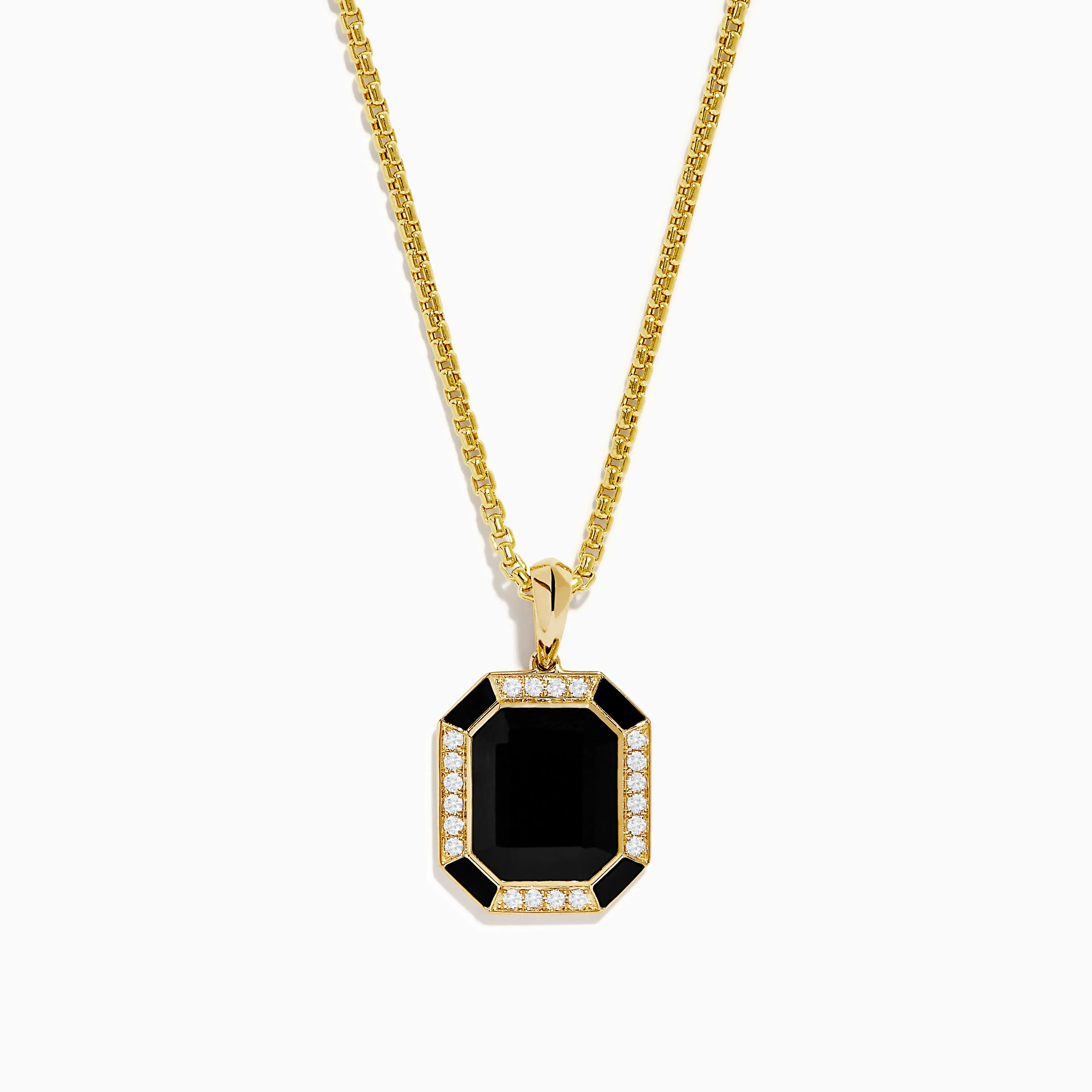Men's 14K Yellow Gold Onyx and Diamond Pendant sold by Effy