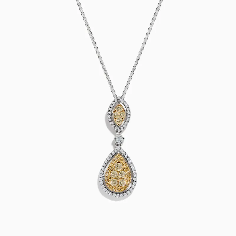 Canare 14K Two Tone Gold Yellow and White Diamond Pendant sold by Effy