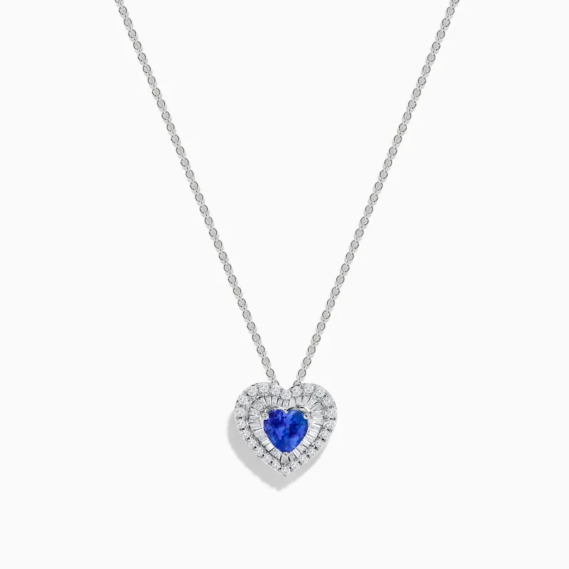 Nahla Siri 14K White Gold Tanzanite and Diamond Heart Pendant sold by Effy