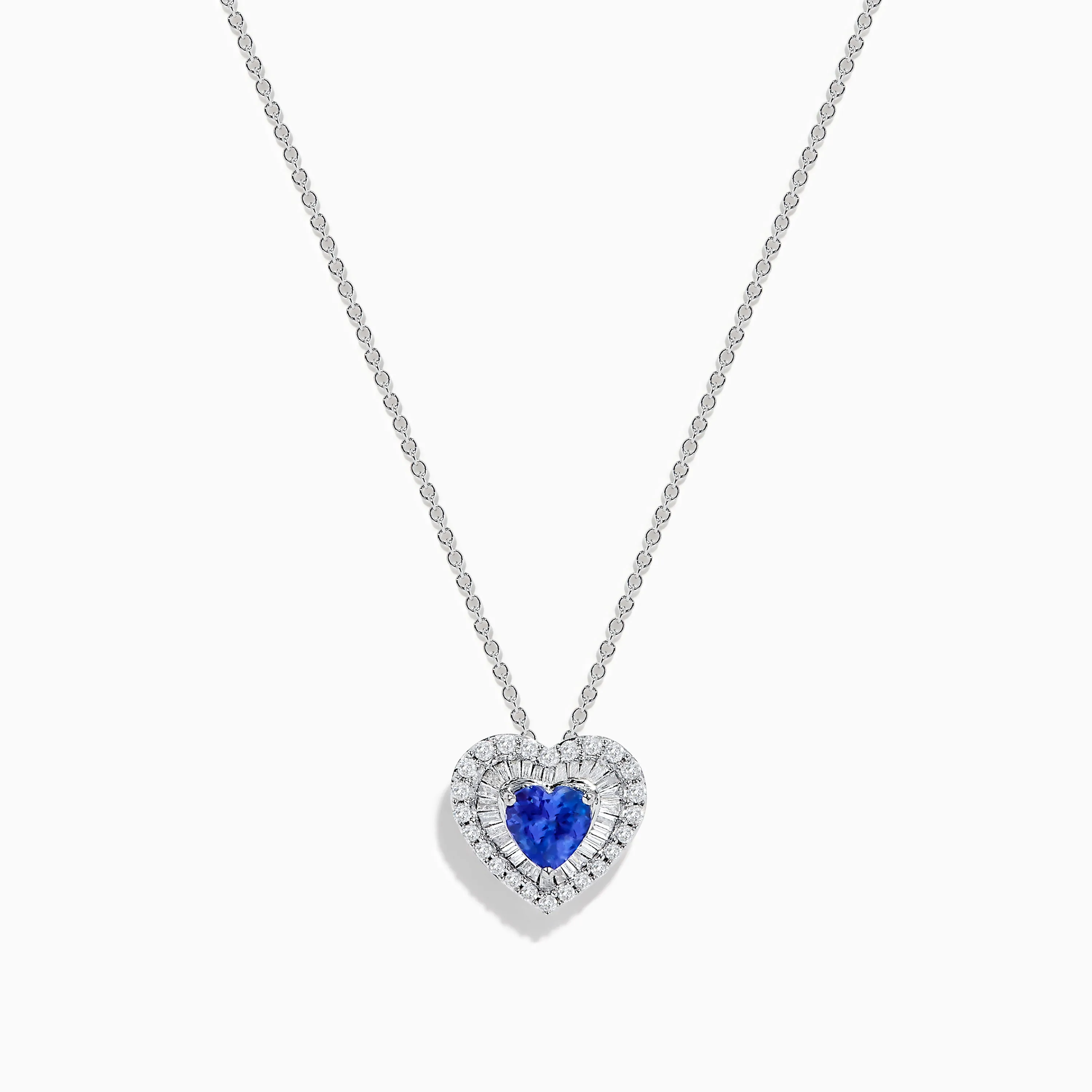 Nahla Siri 14K White Gold Tanzanite and Diamond Heart Pendant sold by Effy