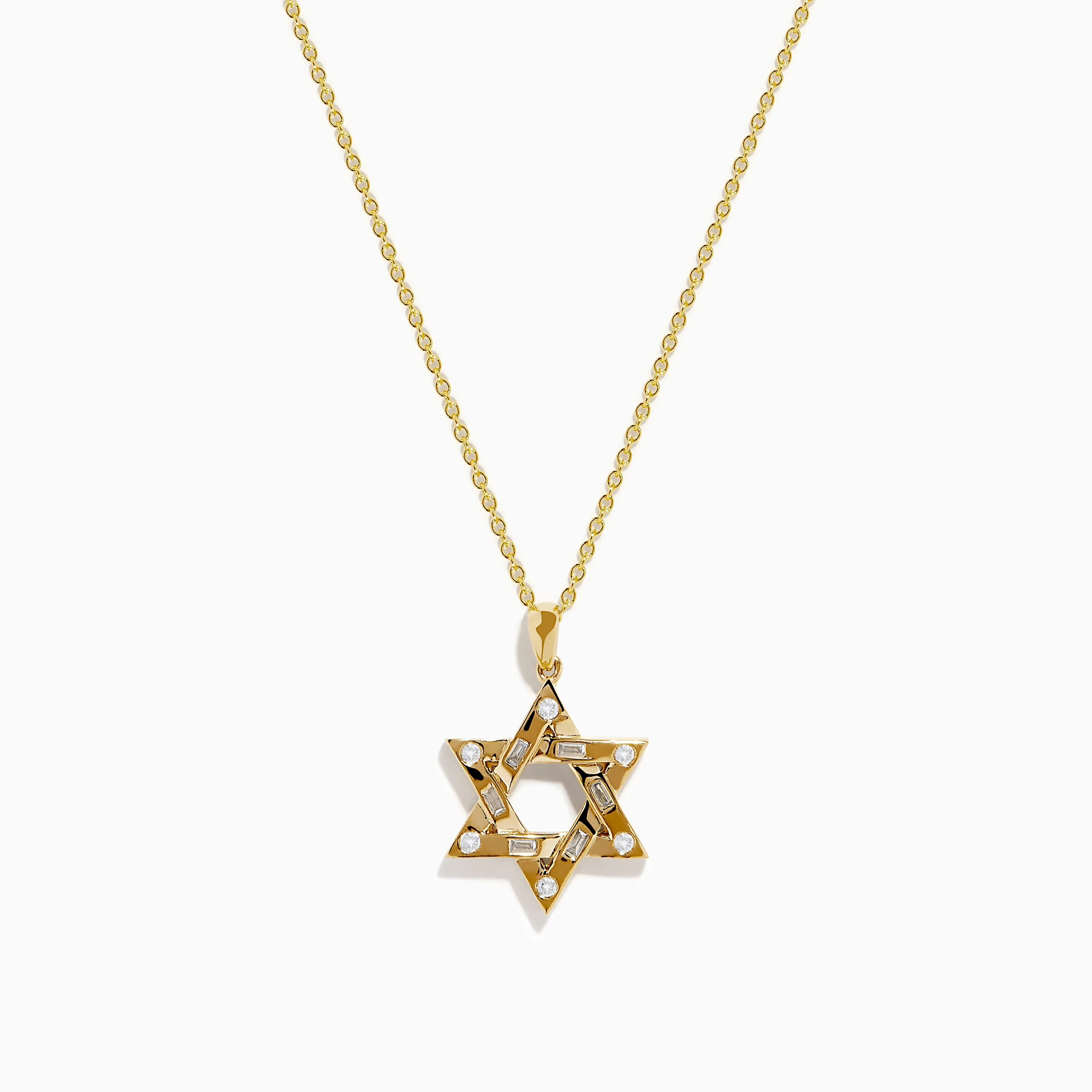 14K Yellow Gold Diamond Star of David Pendant sold by Effy