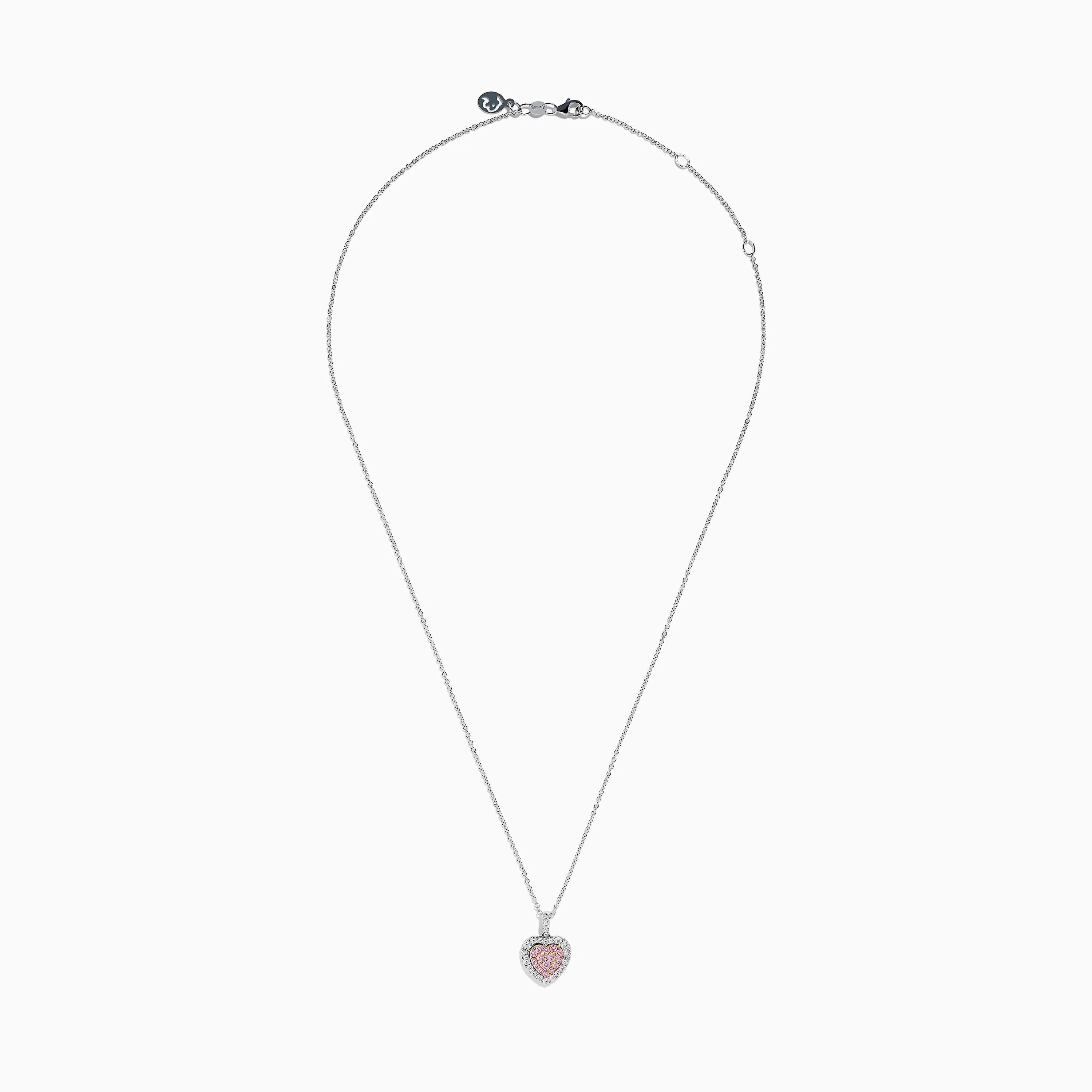 18K Two Tone Gold Pink and White Diamond Heart Pendant sold by Effy product image thumbnail 2