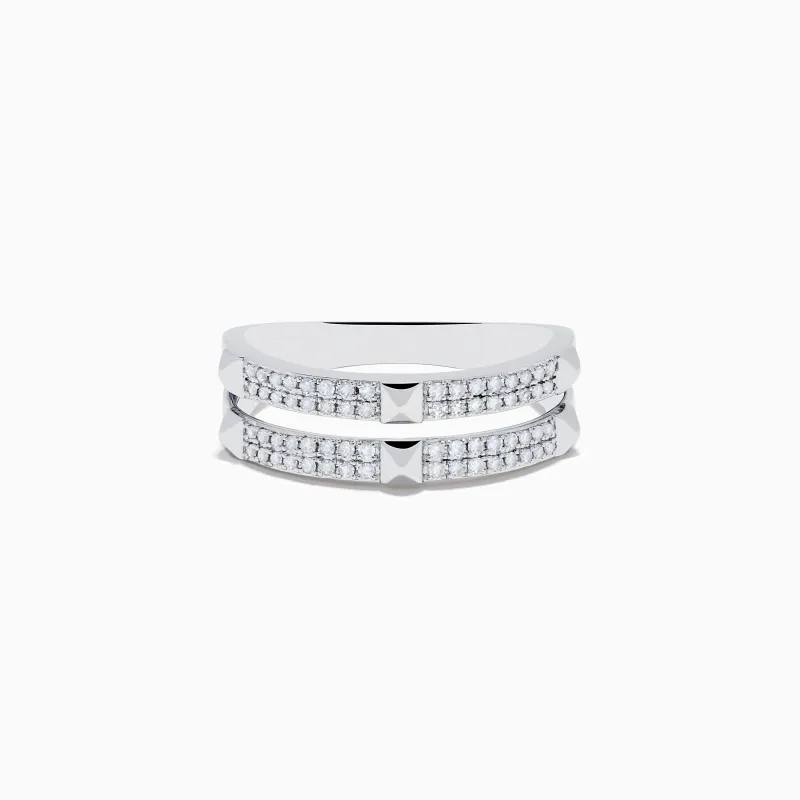 Pave Classica 14K White Gold Diamond Studded Ring sold by Effy