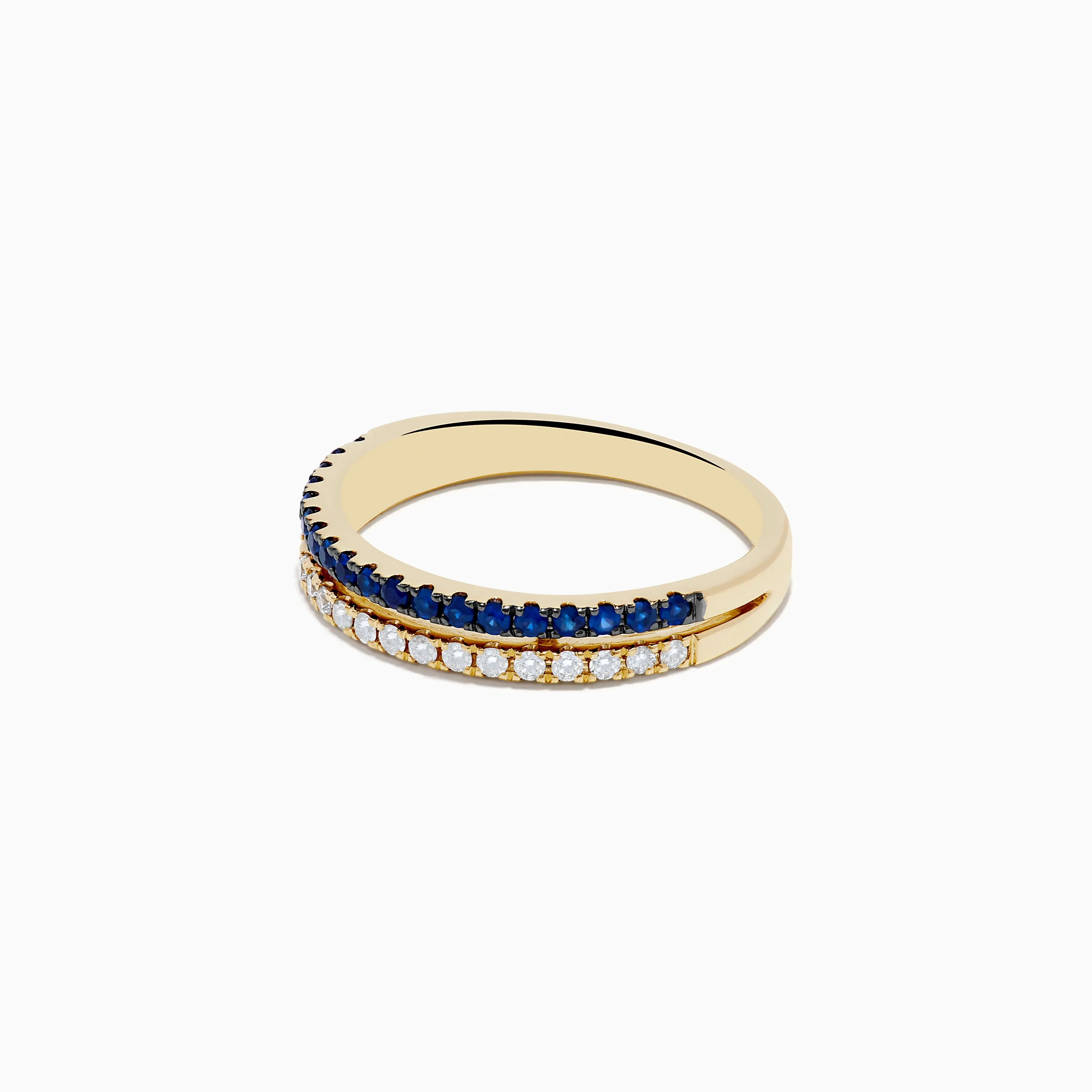 14K Yellow Gold Sapphire and Diamond Stacked Band Ring sold by Effy product image thumbnail 2