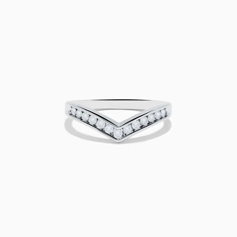 Pave Classica 14K White Gold Diamond Band Ring sold by Effy