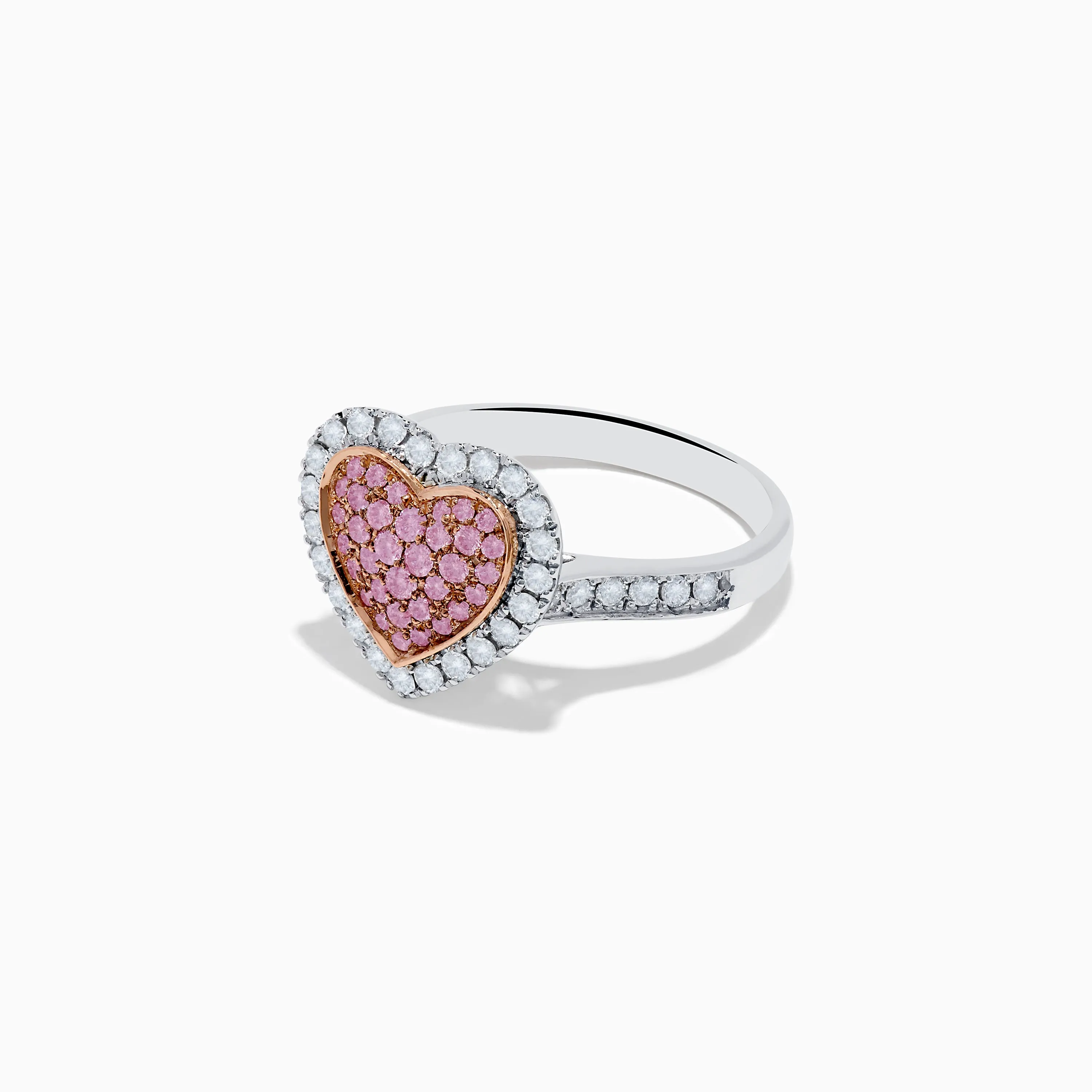 Novelty 14K Two Tone Gold Pink and White Diamond Heart Ring sold by Effy product image thumbnail 2