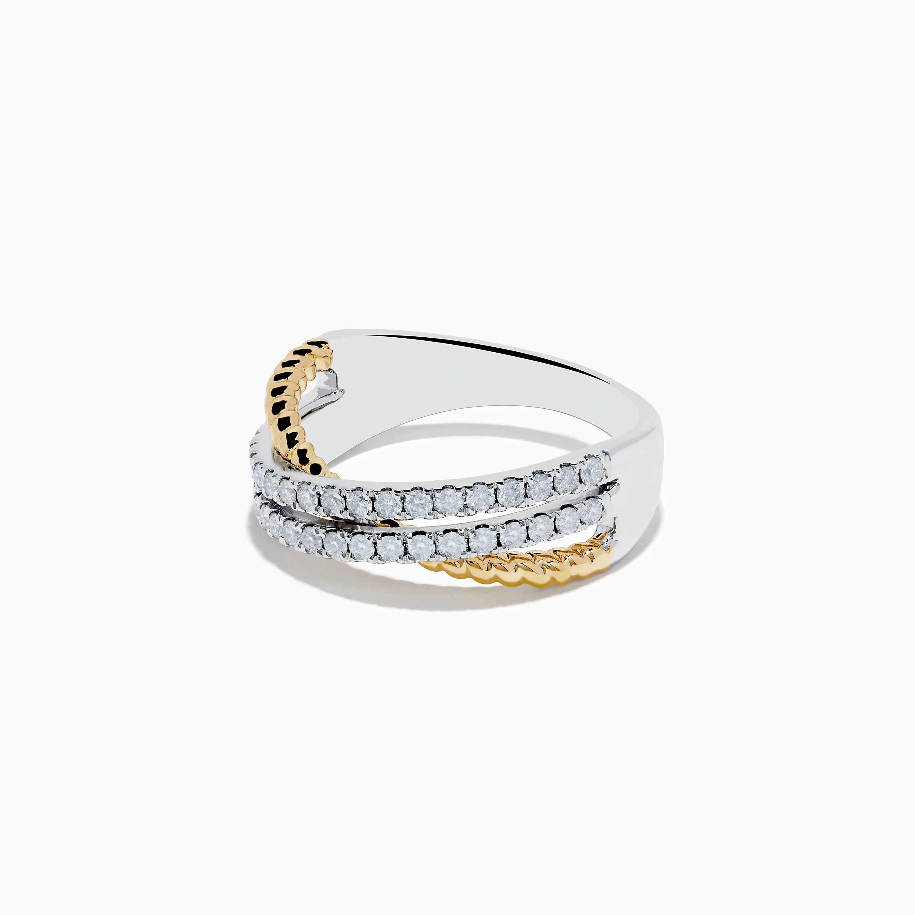 Duo 14K White & Yellow Gold Diamond Crossover Ring sold by Effy product image thumbnail 2