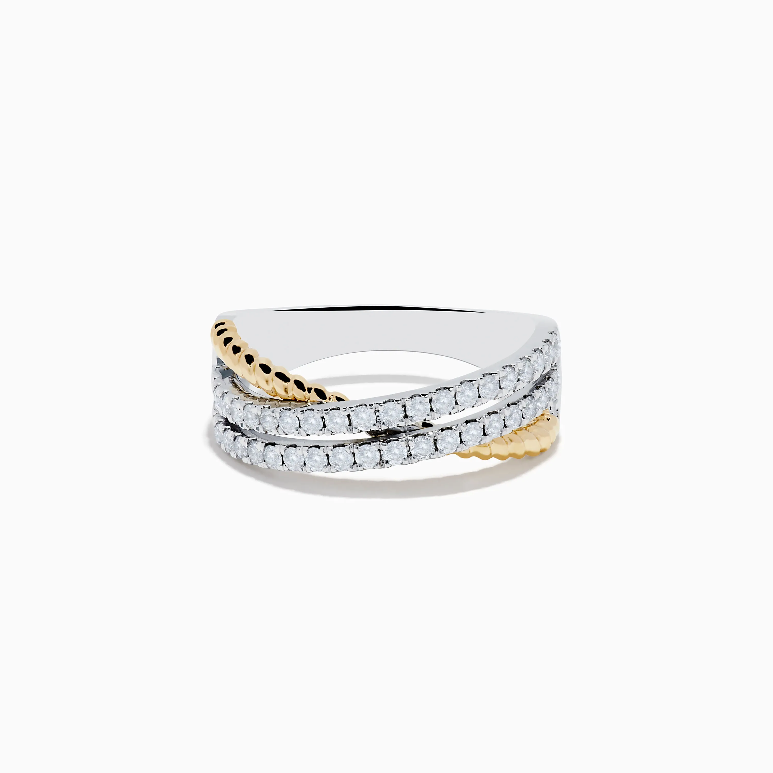 Duo 14K White & Yellow Gold Diamond Crossover Ring sold by Effy